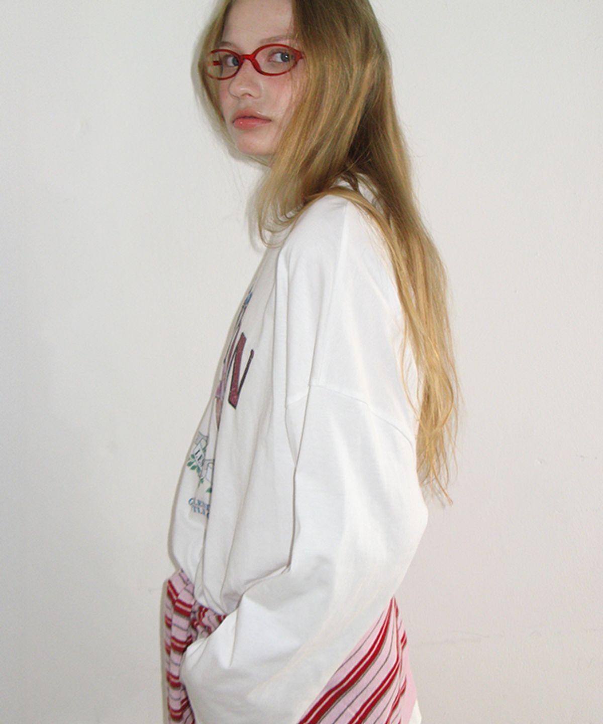 론론(RONRON) VINTAGE DOUBLE RIBBON LONG SLEEVE WHITE