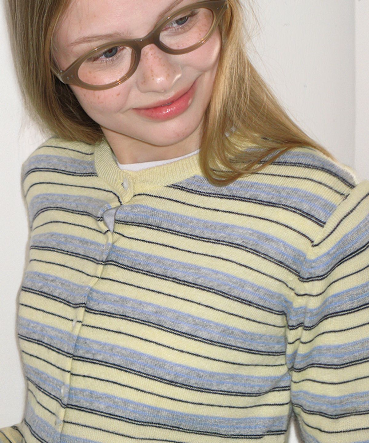 론론(RONRON) SOFT DAYS KNIT CARDIGAN YELLOW STRIPE
