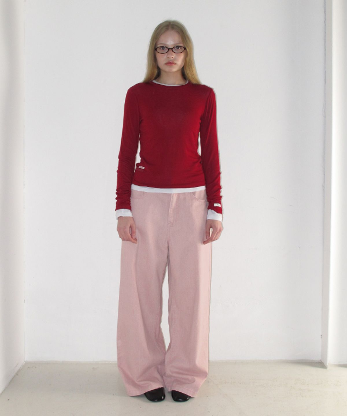 론론(RONRON) SOFT PIGMENT WIDE DENIM PANTS PINK