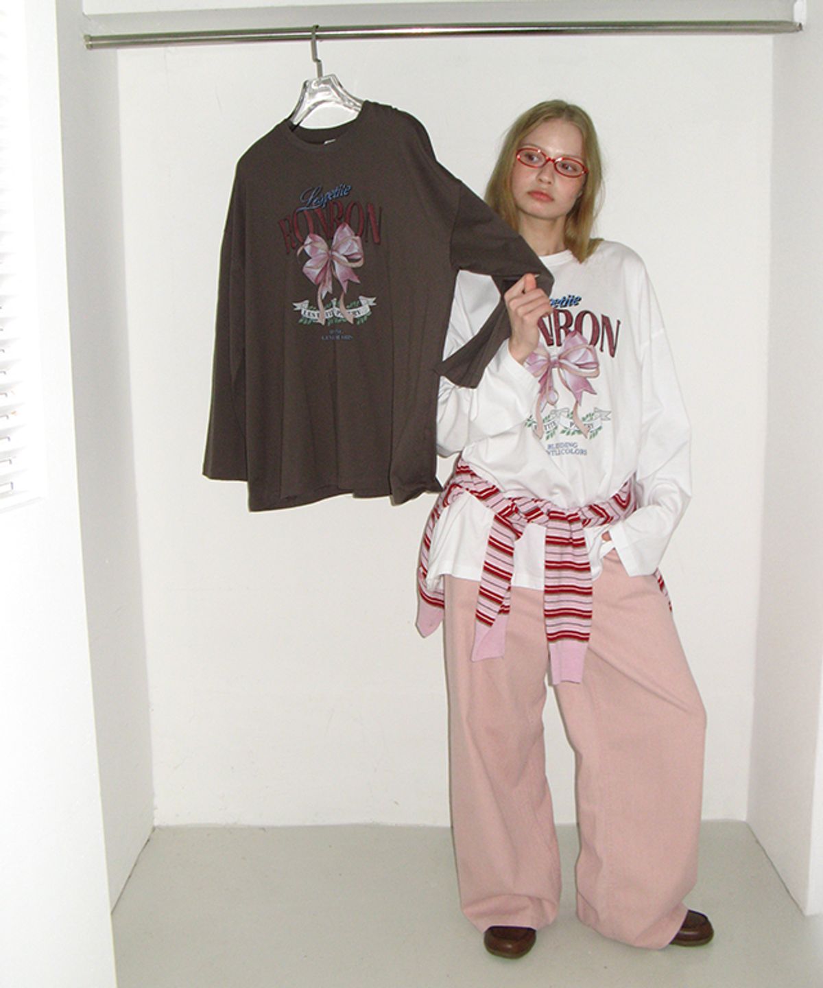 론론(RONRON) SOFT PIGMENT WIDE DENIM PANTS PINK