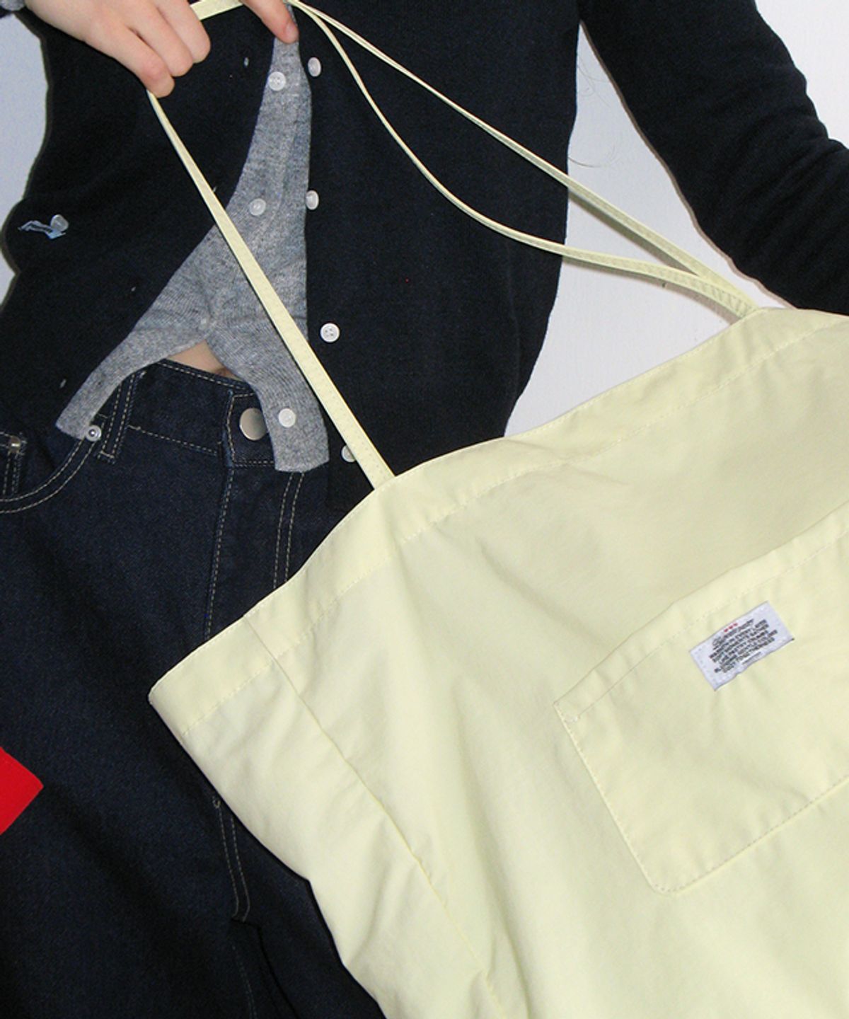 론론(RONRON) LOGO NYLON SHOPPER LEMON
