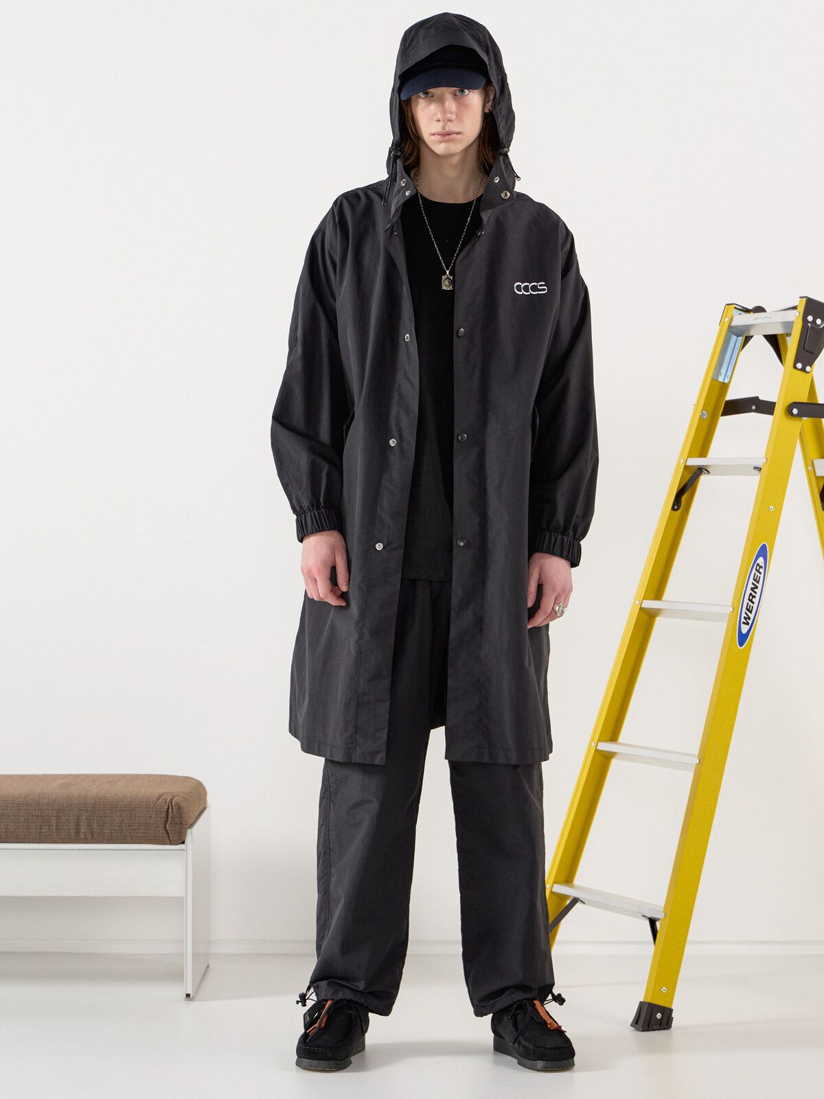 씨씨씨에스(CCCS) BLACK HOODED COAT