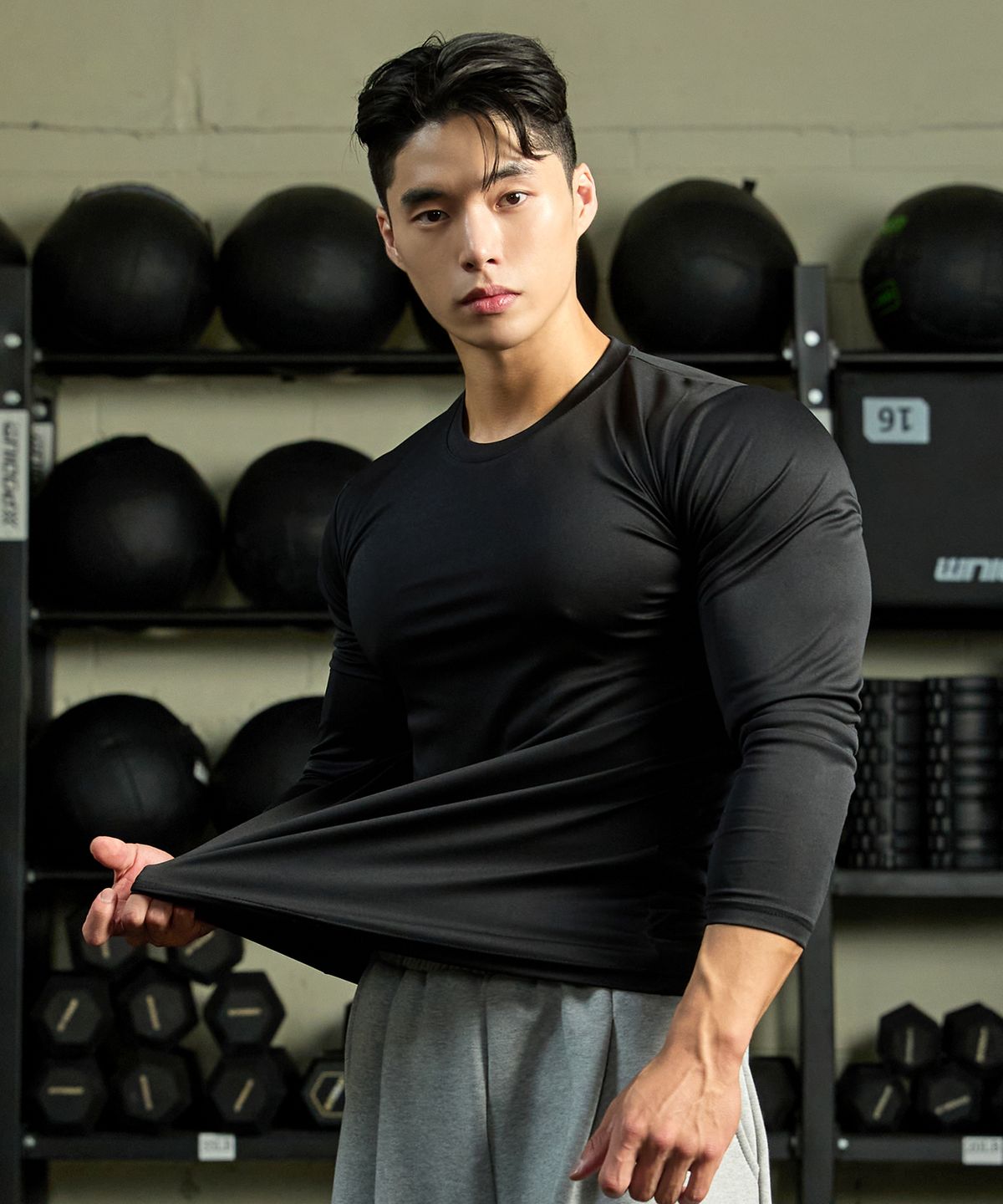블랙몬스터핏(BLACK MONSTER FIT) [2PACK]무지 인터록 기능성 쿨 긴팔 티셔츠 2P