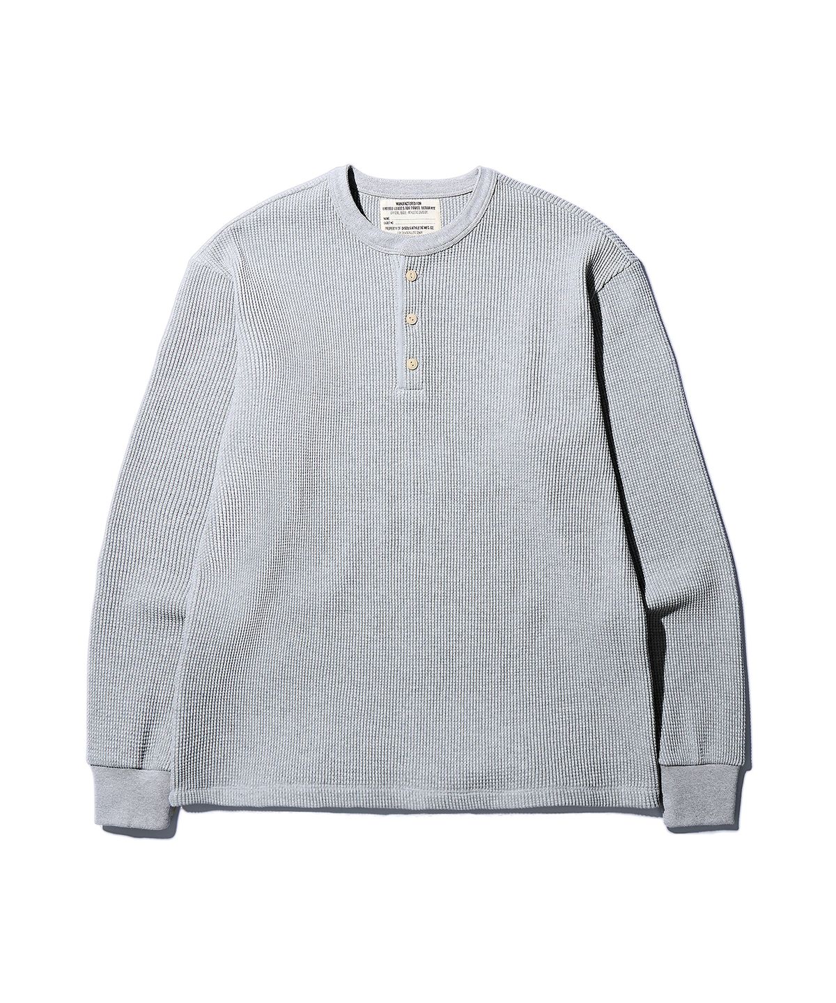 디스커스 애슬레틱(DISCUS ATHLETIC) [3COLORS] USAFA 와플 헨리 넥 롱 슬리브 티셔츠