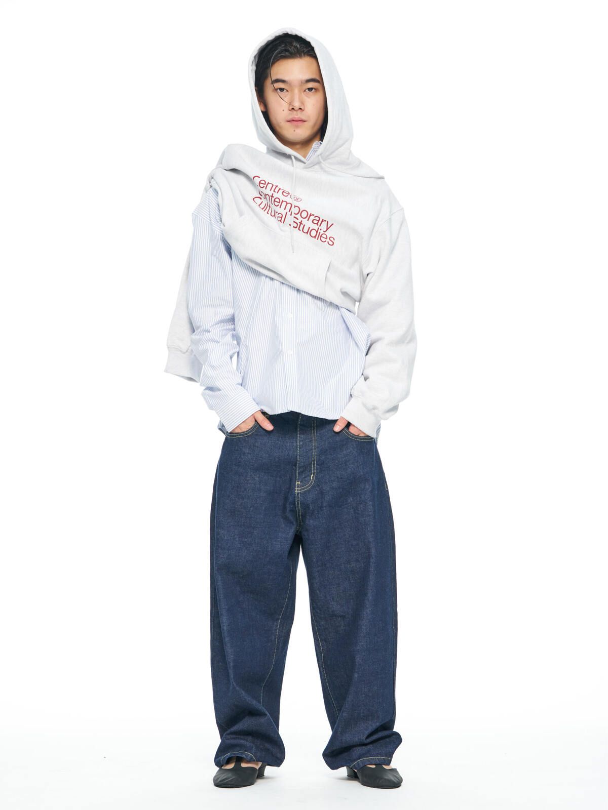 씨씨씨에스(CCCS) H.GREY NEAT SCRIPT HOODIE