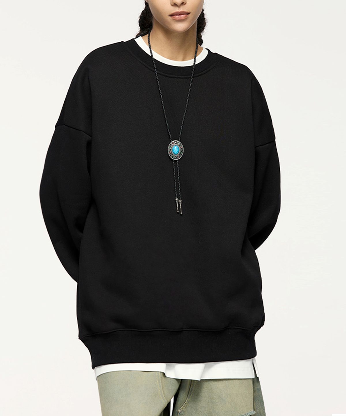 버튼서울(BUTTON SEOUL) 에센셜 오버핏 크루넥 기모 헤비 스웨트 셔츠 (6 COLORS)