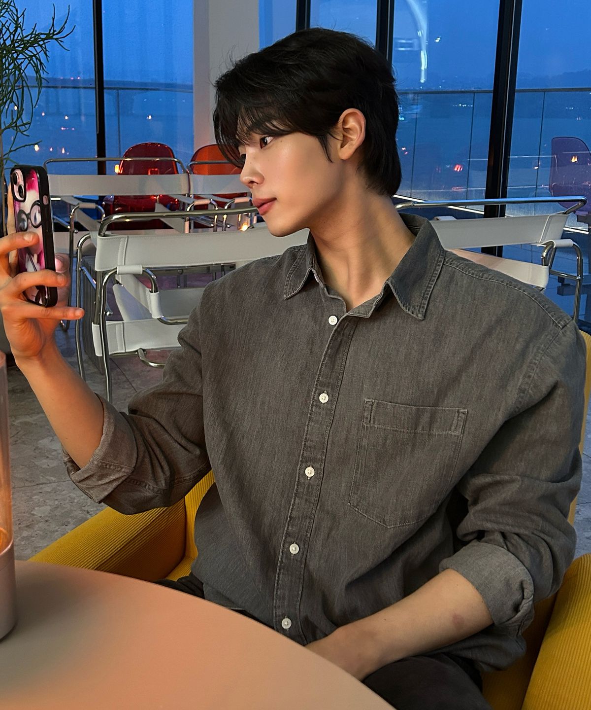 마인드브릿지(MINDBRIDGE) 데님 오버핏 데일리 셔츠 - 3color
