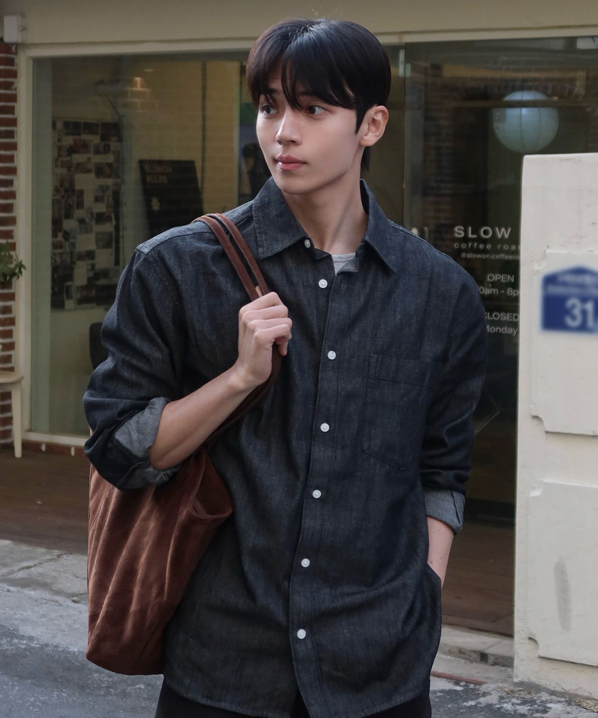 마인드브릿지(MINDBRIDGE) 데님 오버핏 데일리 셔츠 - 3color