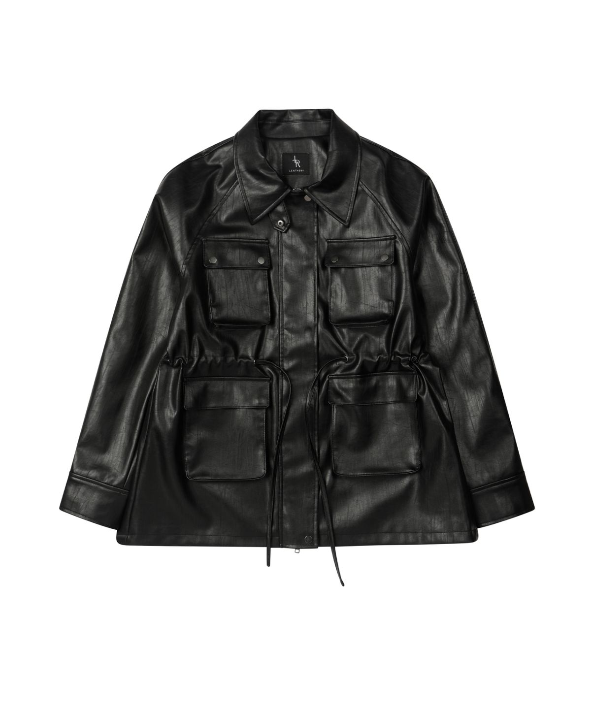 레더리(LEATHERY) 필드 크랙 레더 하프 자켓 [BLACK]