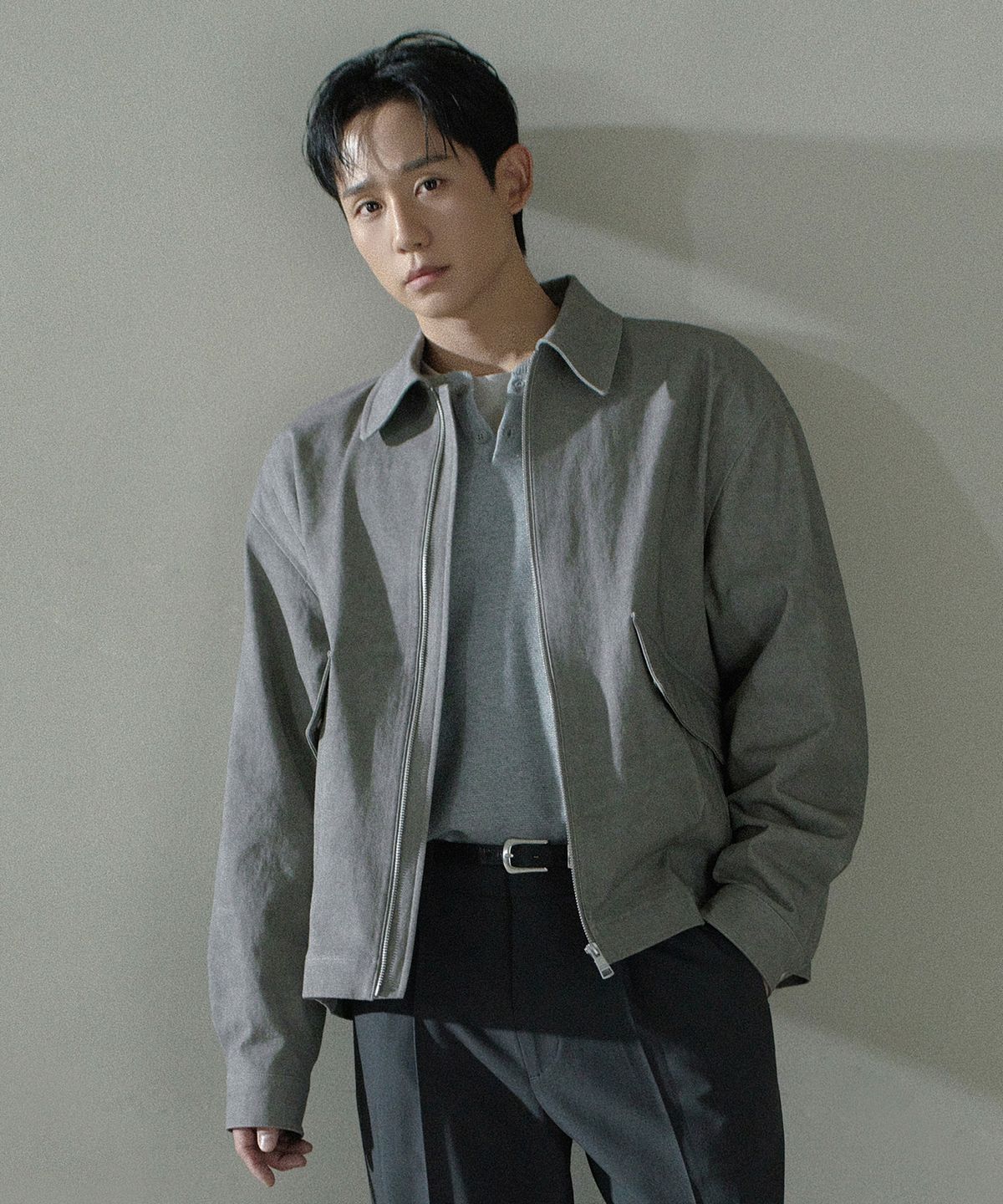 마인드브릿지(MINDBRIDGE) [COUTURE]피그먼트 워싱 오버핏 집업 점퍼