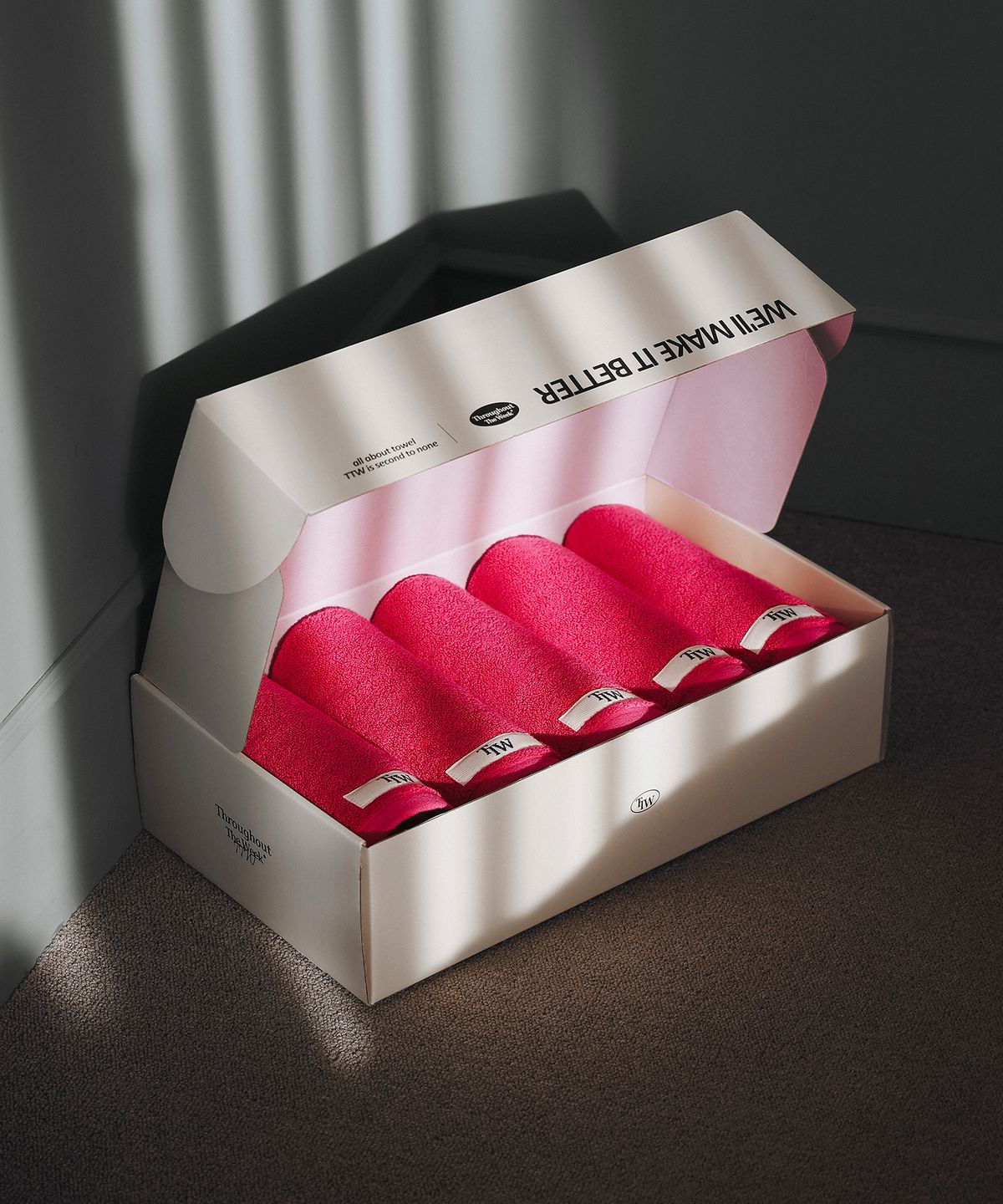 티티더블유(TTW) [선물패키지] 시그니처 베리 250g 모달 수건 5P