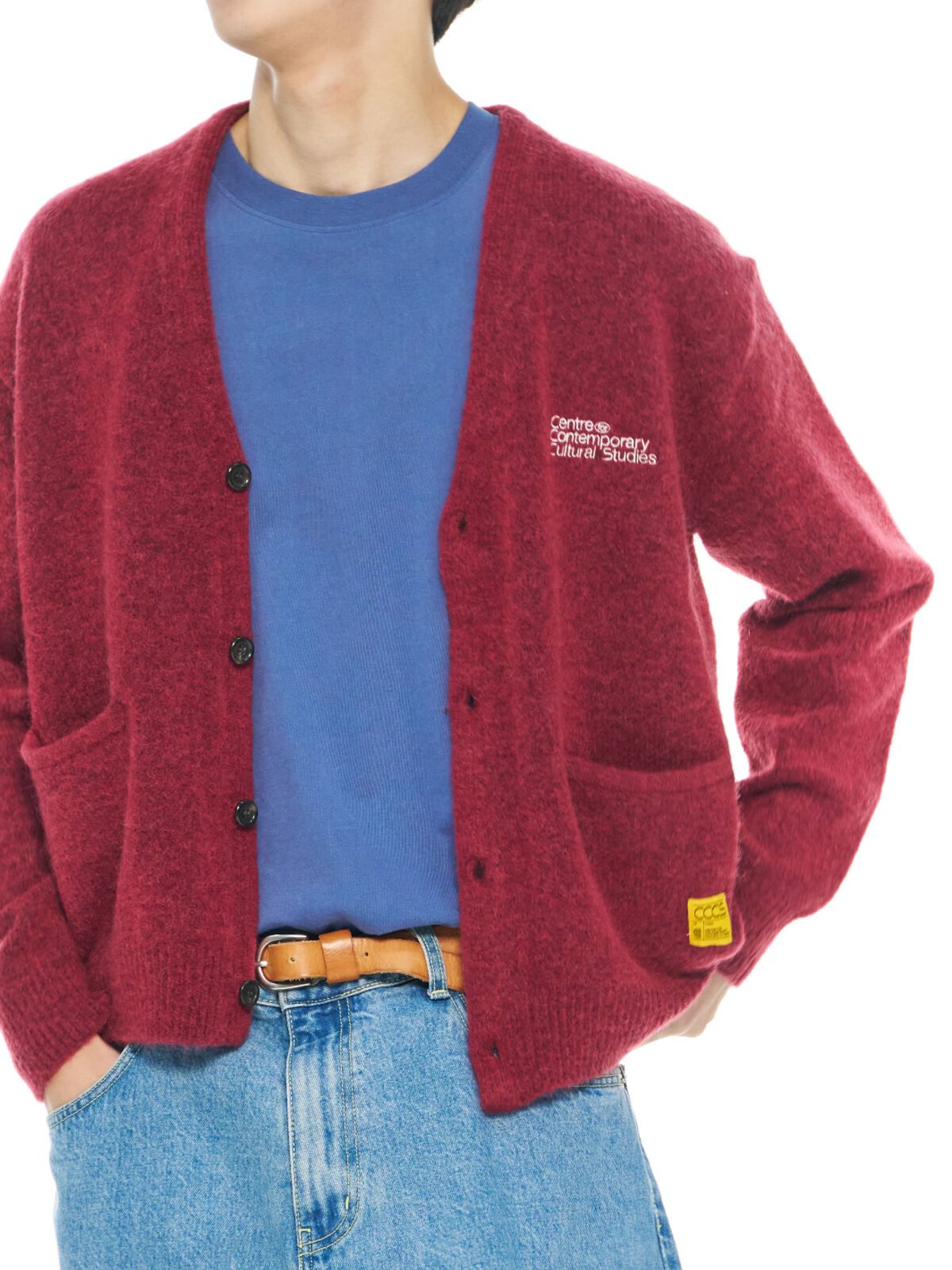 씨씨씨에스(CCCS) RED V-NECK KNIT CARDIGAN