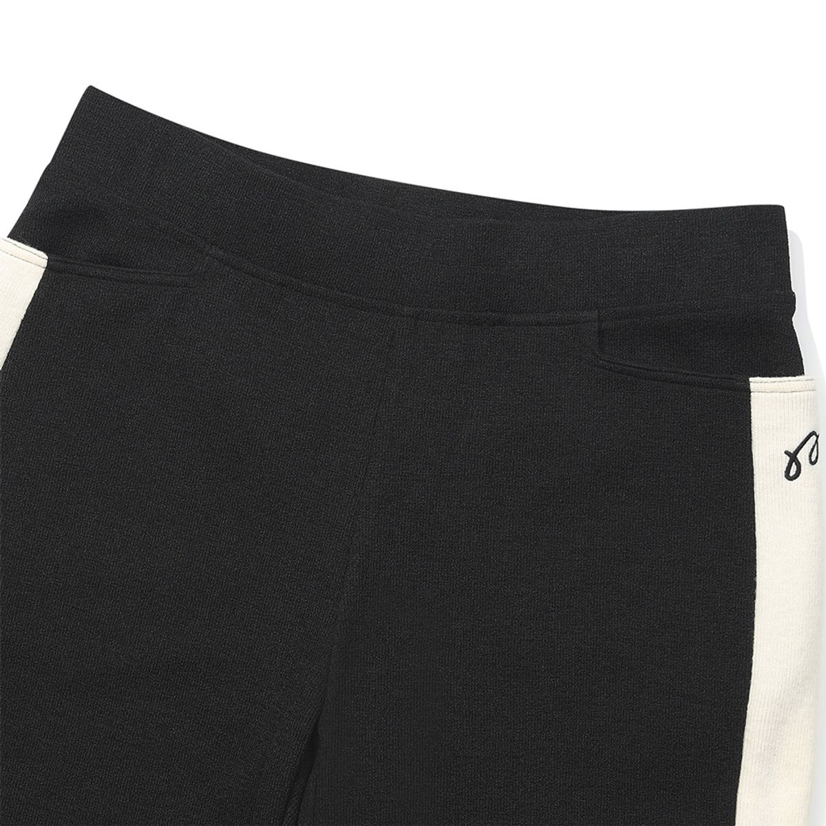 말본 골프(MALBON GOLF) 니트라이크 와이드 부츠컷 팬츠 BLACK (WOMAN)