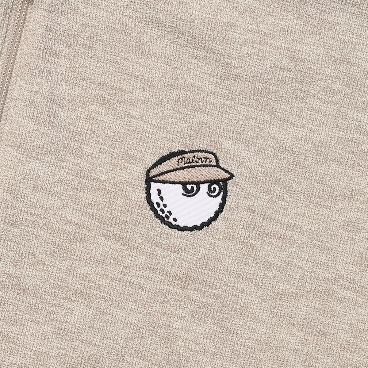 말본 골프(MALBON GOLF) 니트라이크 하프집업 후드 맨투맨 BEIGE (WOMAN)