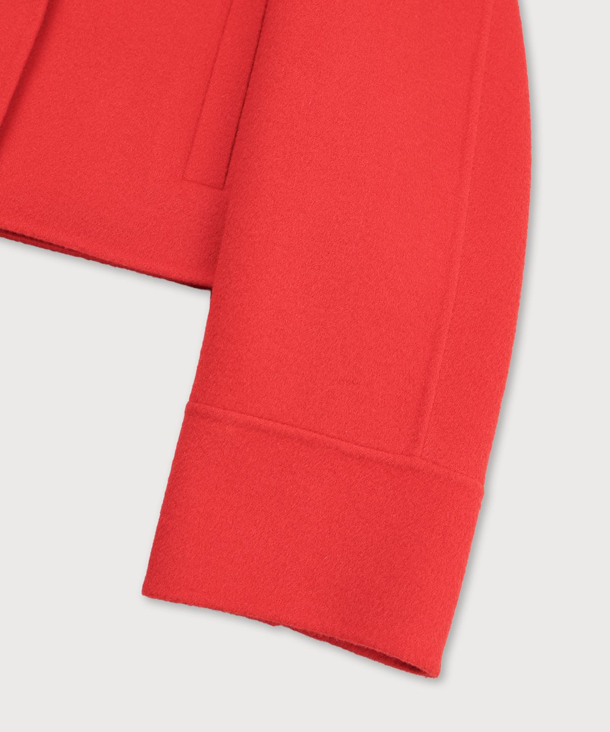 뮤제(MUSEE) ZAHA Merino Wool Handmade Short Coat_Red