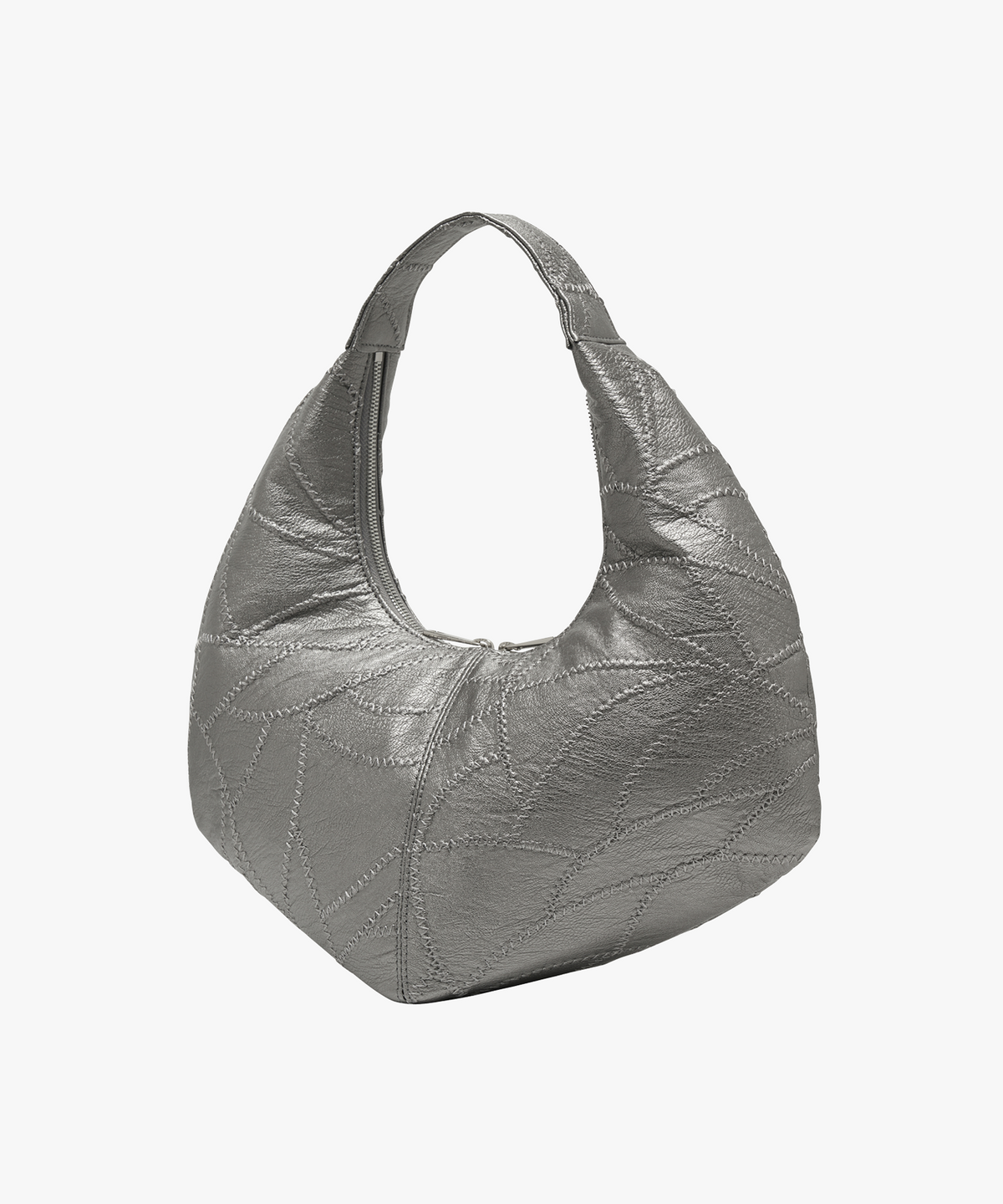 에쏘(ESSO) CRESCENT HOBO BAG IN CHARCOAL SILVER