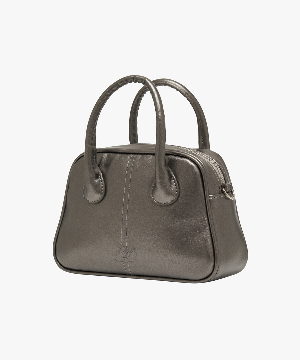 에쏘(ESSO) DOUBLE STRAP TOASTER MINI BAG IN CHARCOAL SILVER