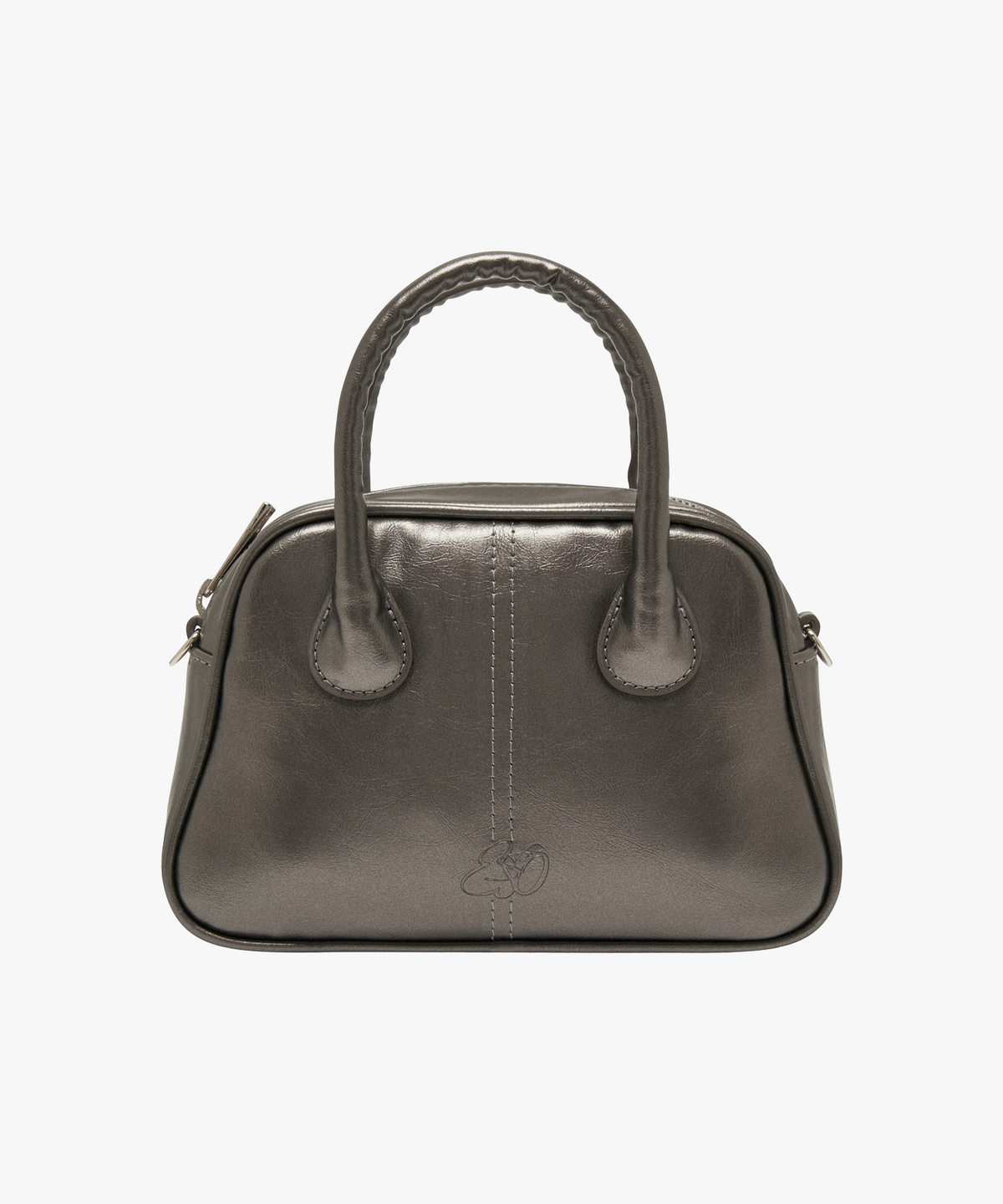 에쏘(ESSO) DOUBLE STRAP TOASTER MINI BAG IN CHARCOAL SILVER
