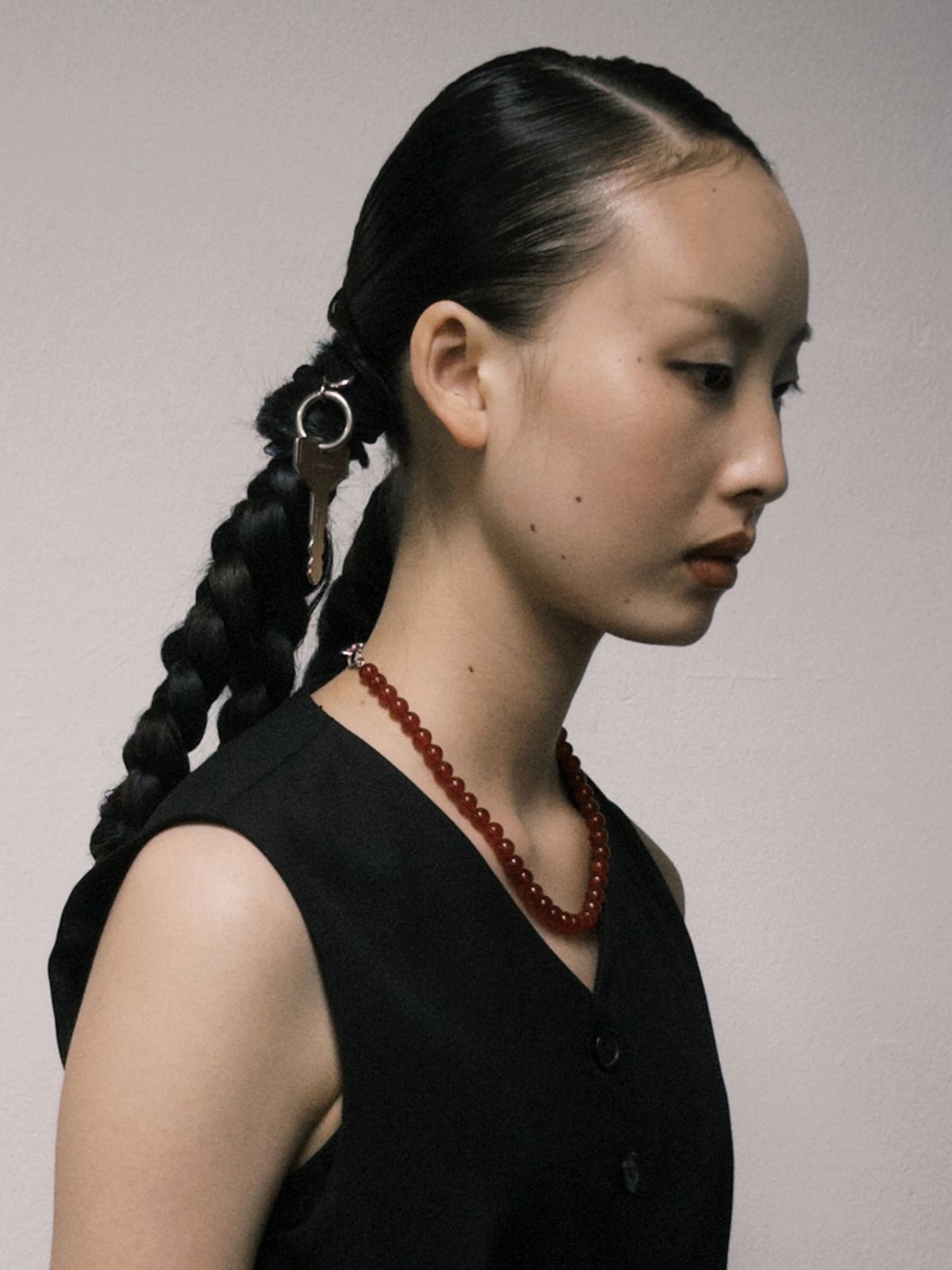 데뷔옹(DEBBYOUNG) BALL BEADS NECKLACE [RED JADE]