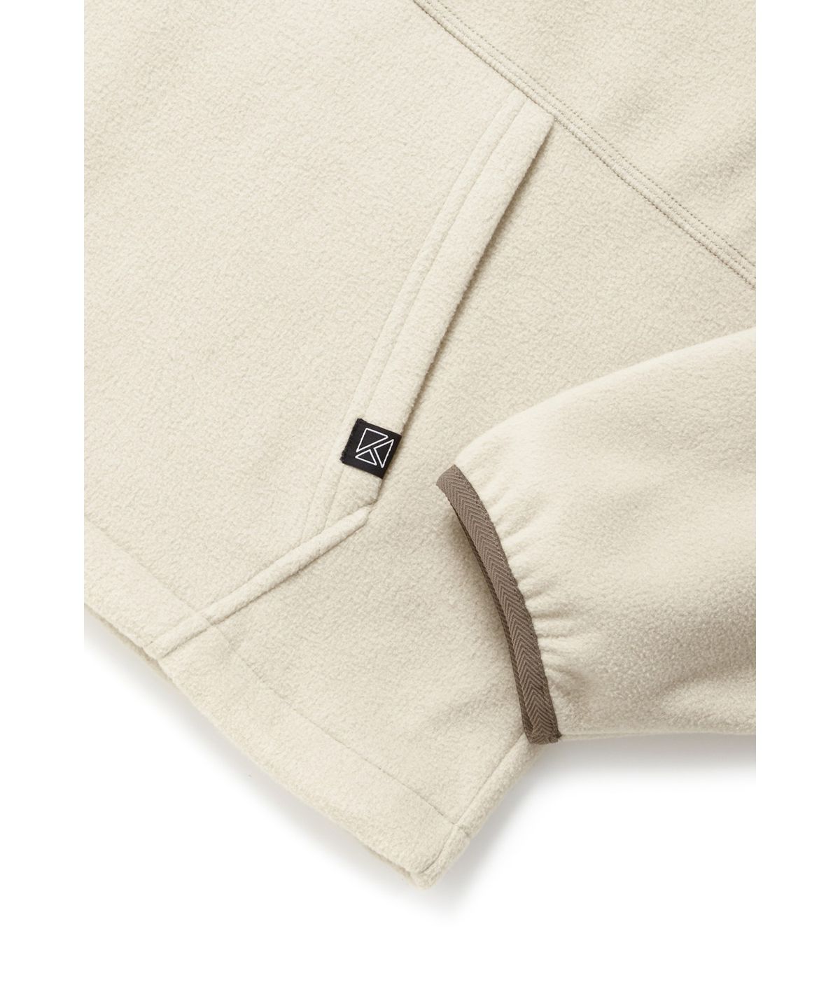 쿨트(KULTE) S-SCRIPT LOGO FLEECE HALF ZIP CREWNECK_L.BEIGE
