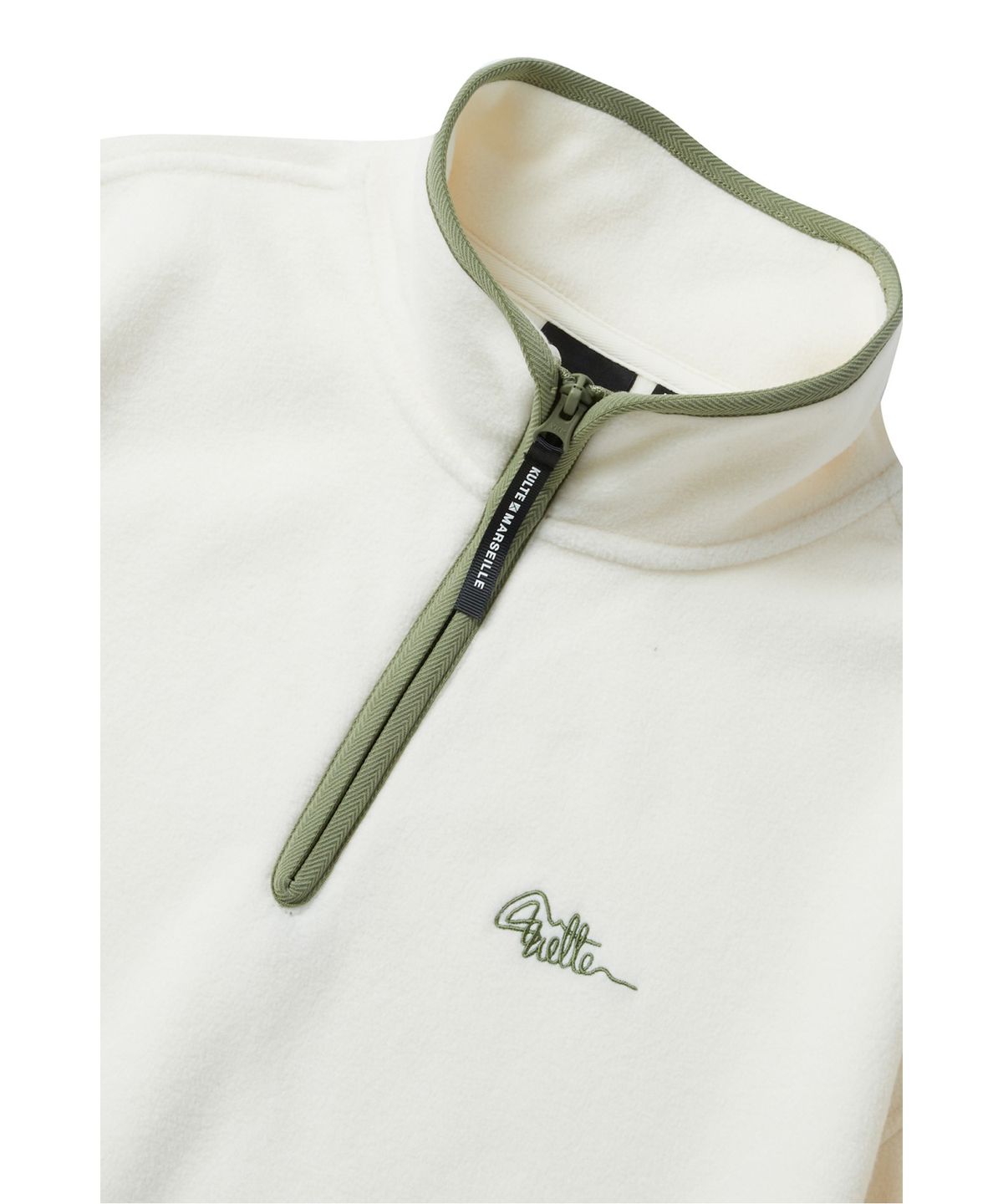 쿨트(KULTE) S-SCRIPT LOGO FLEECE HALF ZIP CREWNECK_IVORY