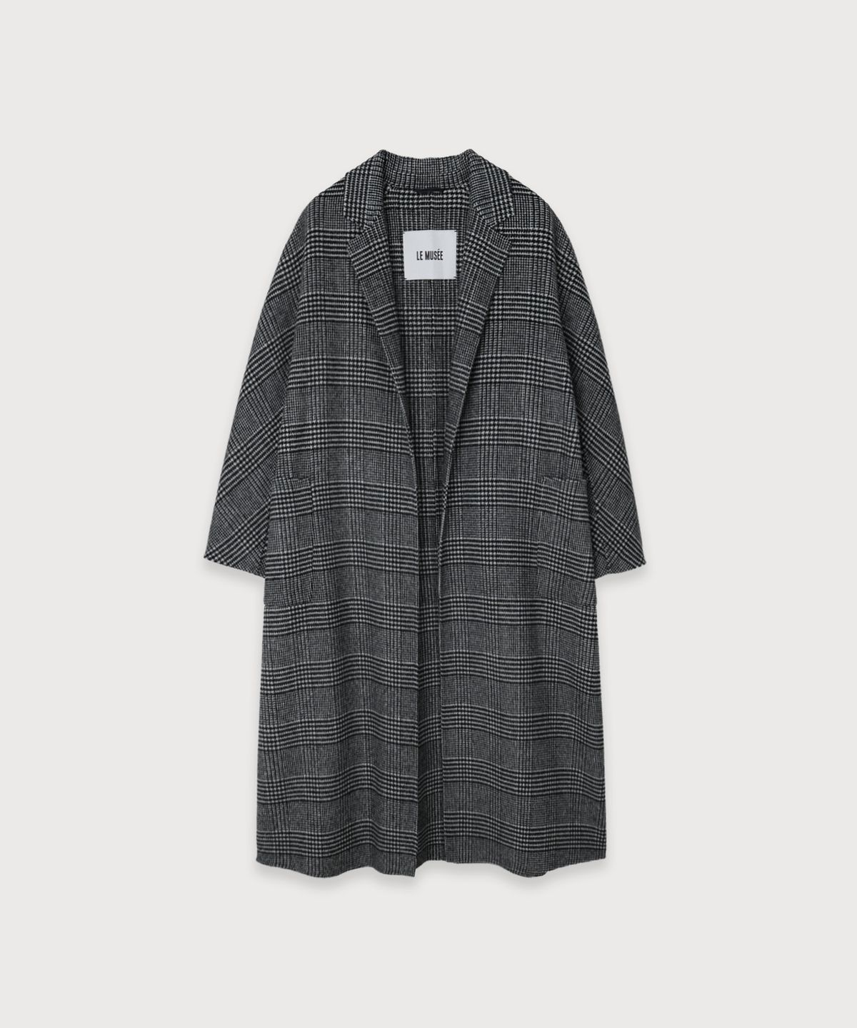 뮤제(MUSEE) MAGOT Reversible Merino Wool Handmade Coat_Black Check