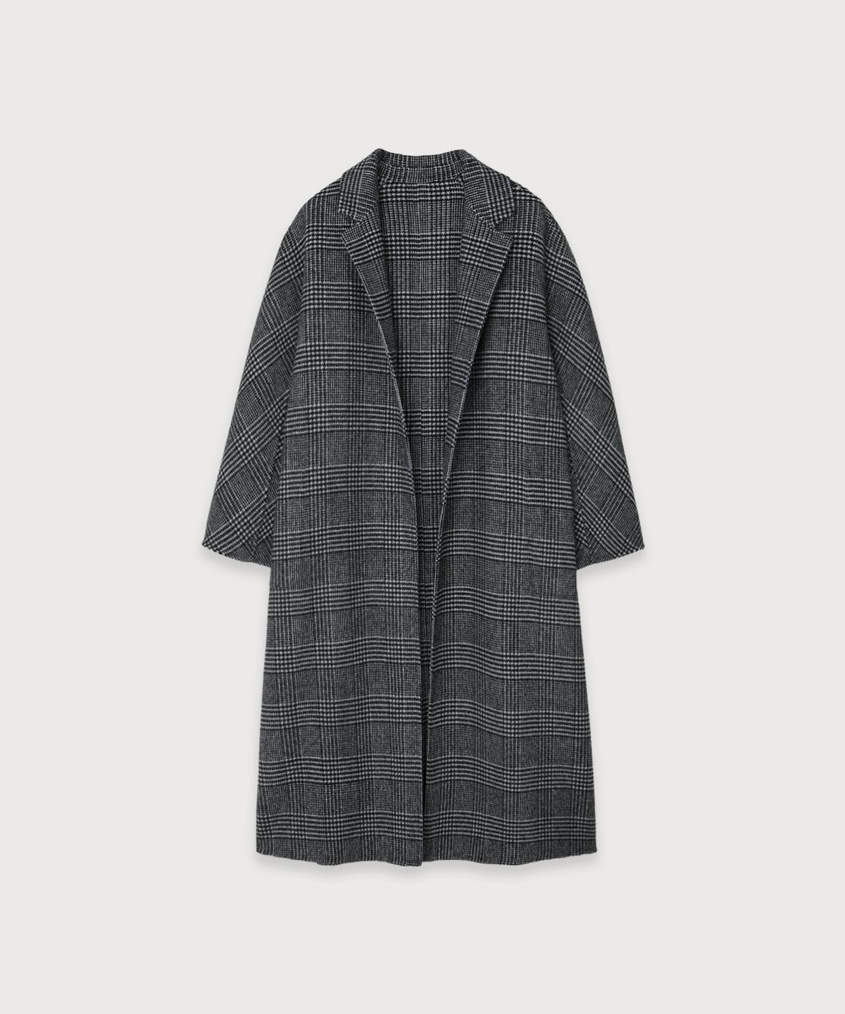 뮤제(MUSEE) MAGOT Reversible Merino Wool Handmade Coat_Black Check