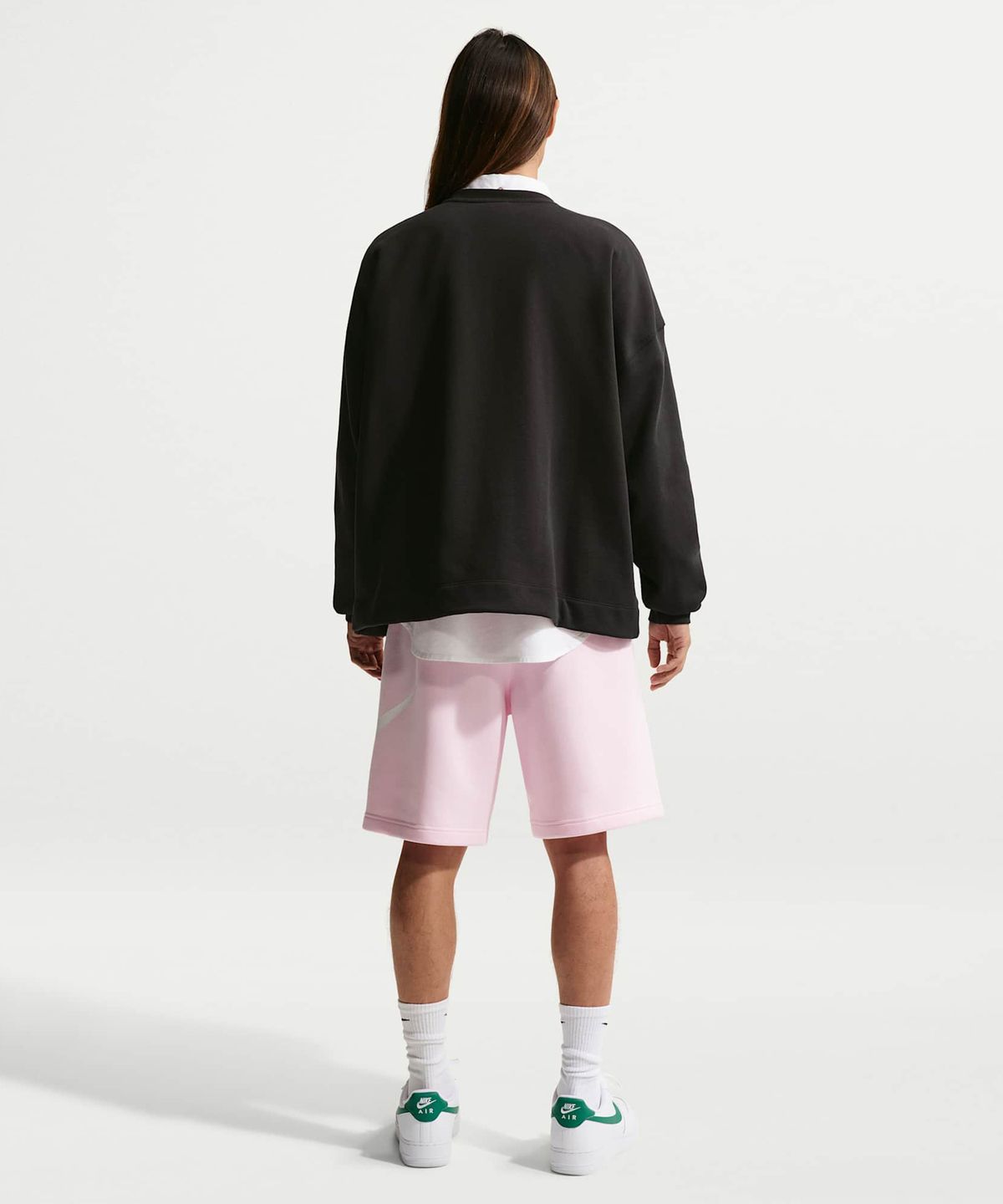 나이키(NIKE) 스포츠웨어 클럽 오버사이즈 프렌치 테리 크루넥 스웻셔츠 M - 블랙:화이트 / IF0748-010