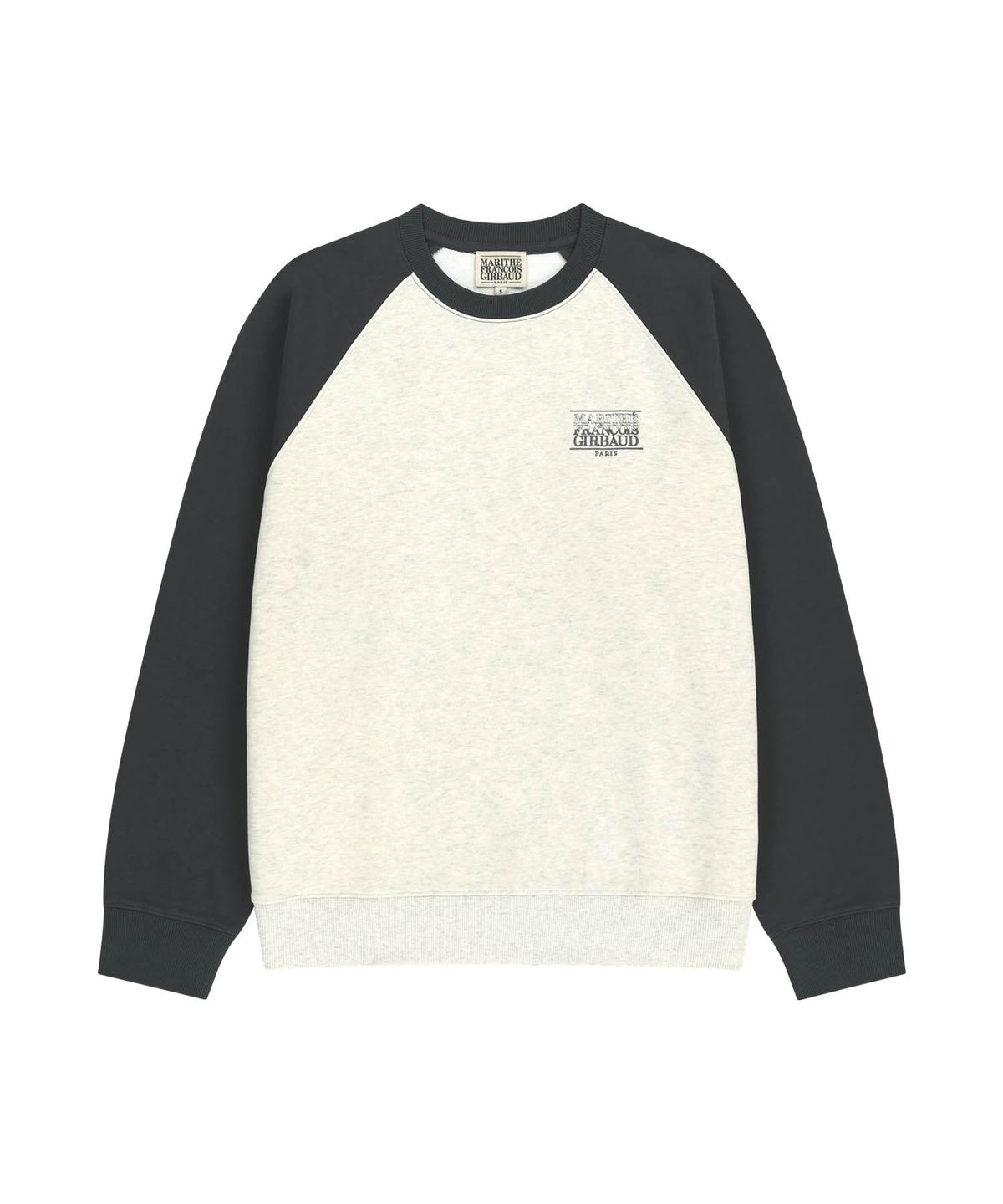 마리떼 프랑소와 저버(MARITHÉ + FRANҪOIS GIRBAUD) SMALL CLASSIC LOGO COLOR BLOCK SWEATSHIRT charcoal