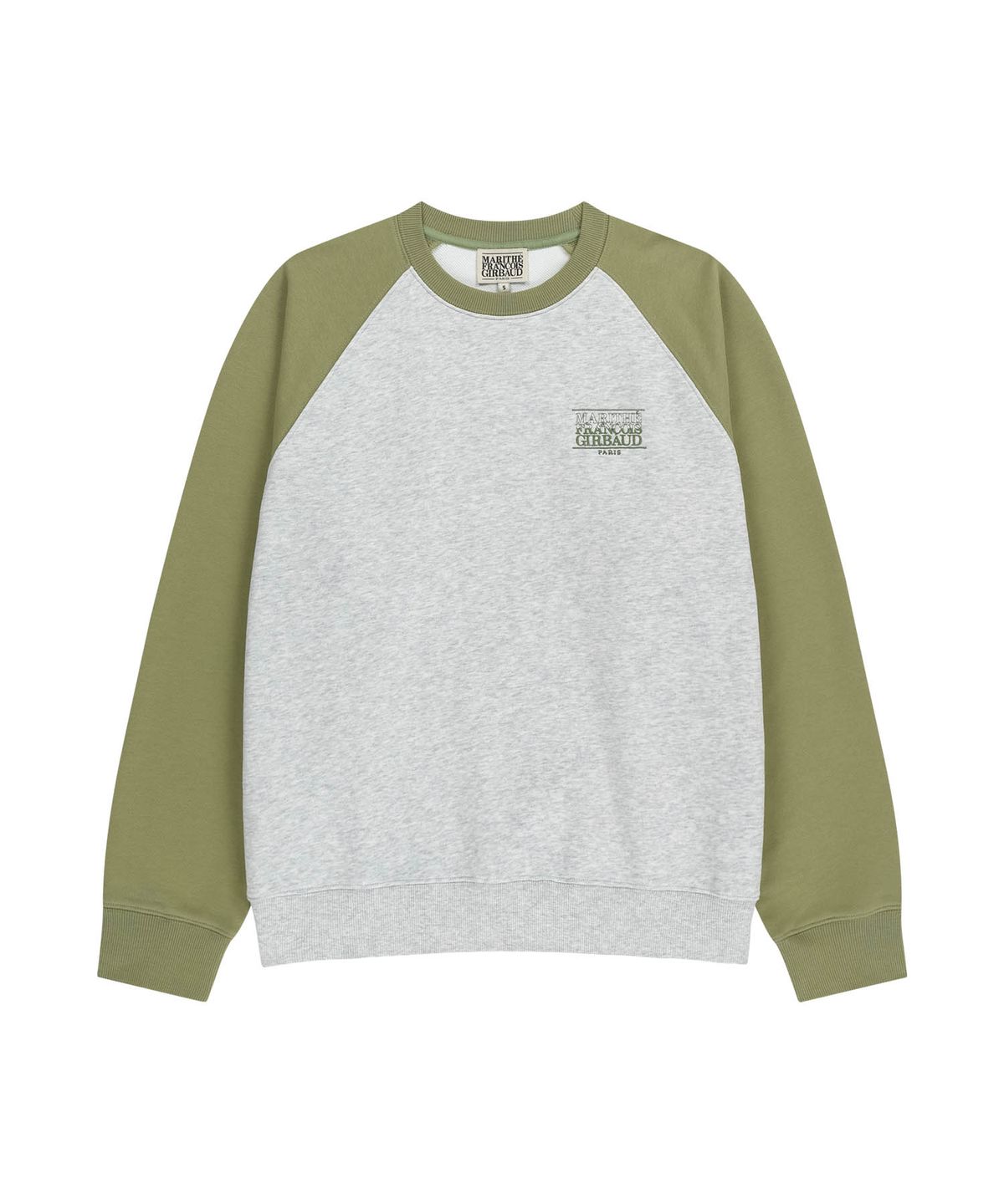 마리떼 프랑소와 저버(MARITHÉ + FRANҪOIS GIRBAUD) SMALL CLASSIC LOGO COLOR BLOCK SWEATSHIRT khaki