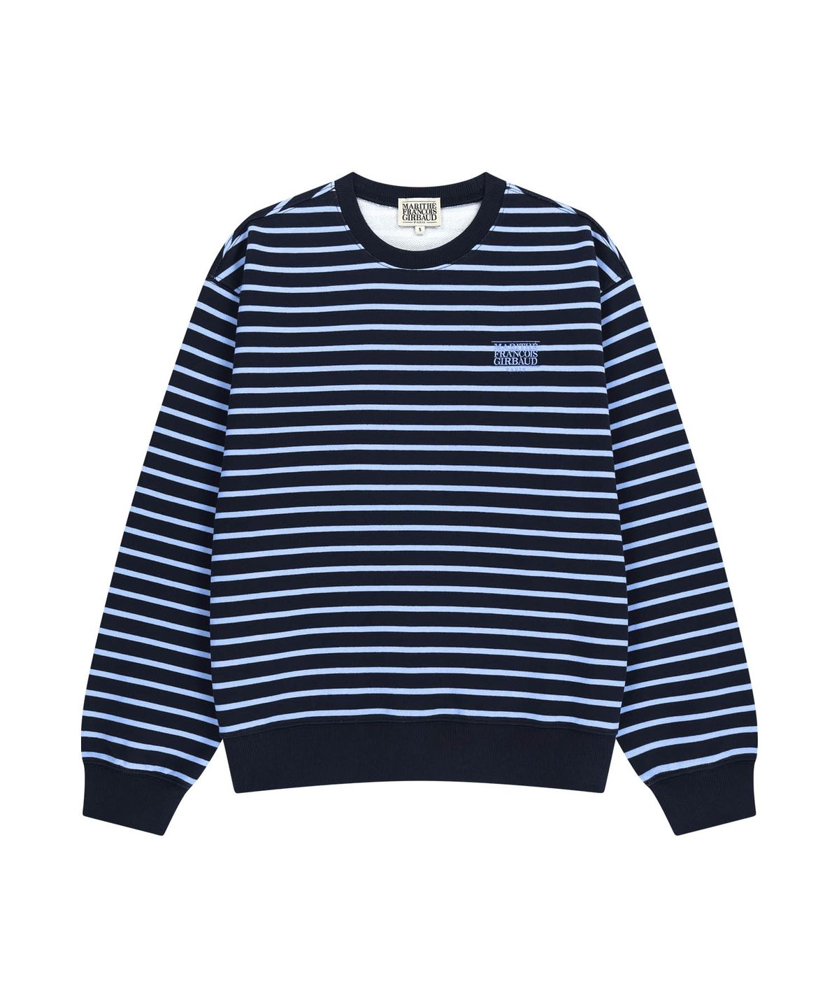 마리떼 프랑소와 저버(MARITHÉ + FRANҪOIS GIRBAUD) SMALL CLASSIC LOGO STRIPE SWEATSHIRT navy