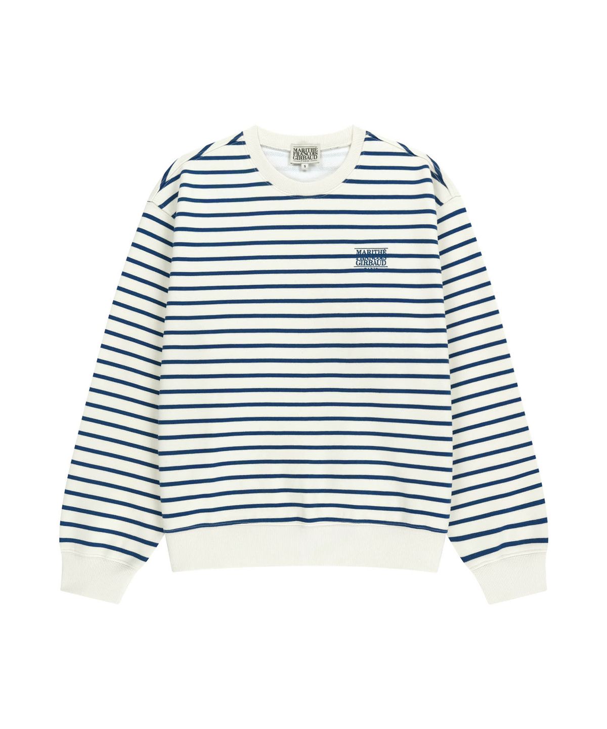 마리떼 프랑소와 저버(MARITHÉ + FRANҪOIS GIRBAUD) SMALL CLASSIC LOGO STRIPE SWEATSHIRT ivory