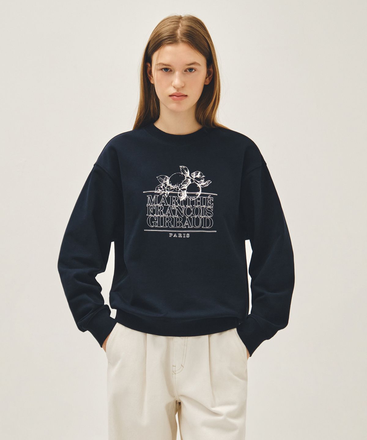 마리떼 프랑소와 저버(MARITHÉ + FRANҪOIS GIRBAUD) LEMON CLASSIC LOGO SWEATSHIRT navy