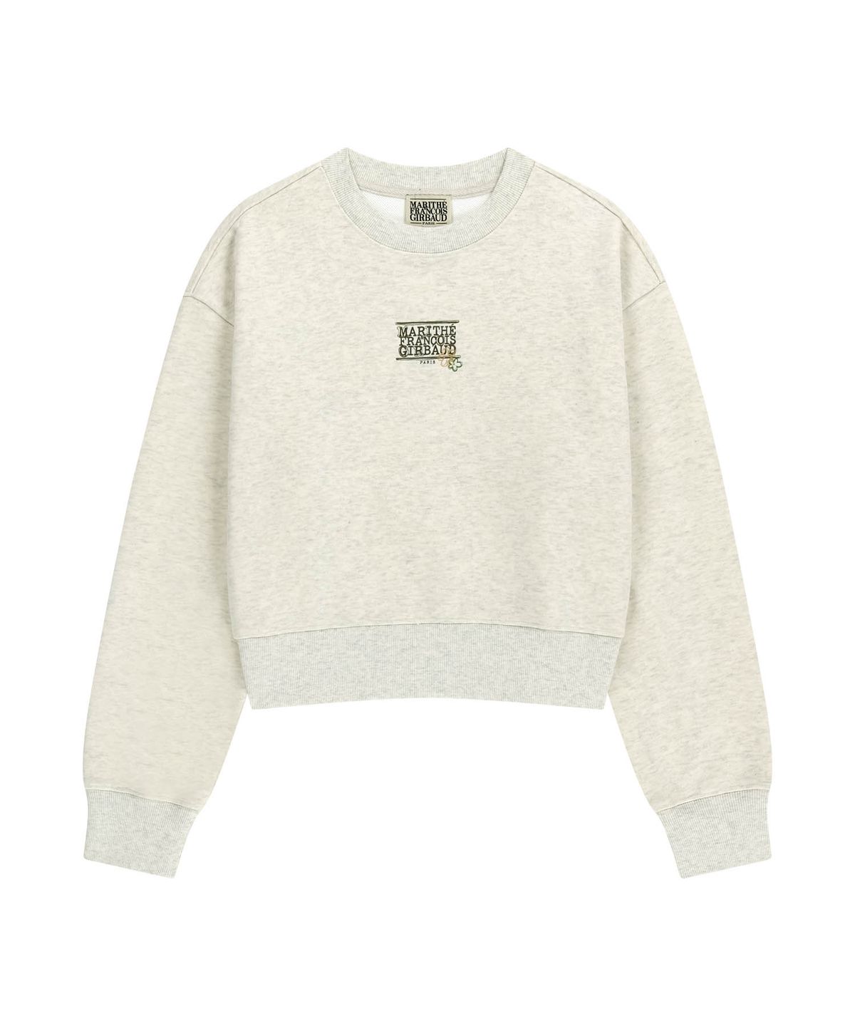 마리떼 프랑소와 저버(MARITHÉ + FRANҪOIS GIRBAUD) W FLOWER CLASSIC LOGO CROP SWEATSHIRT oatmeal