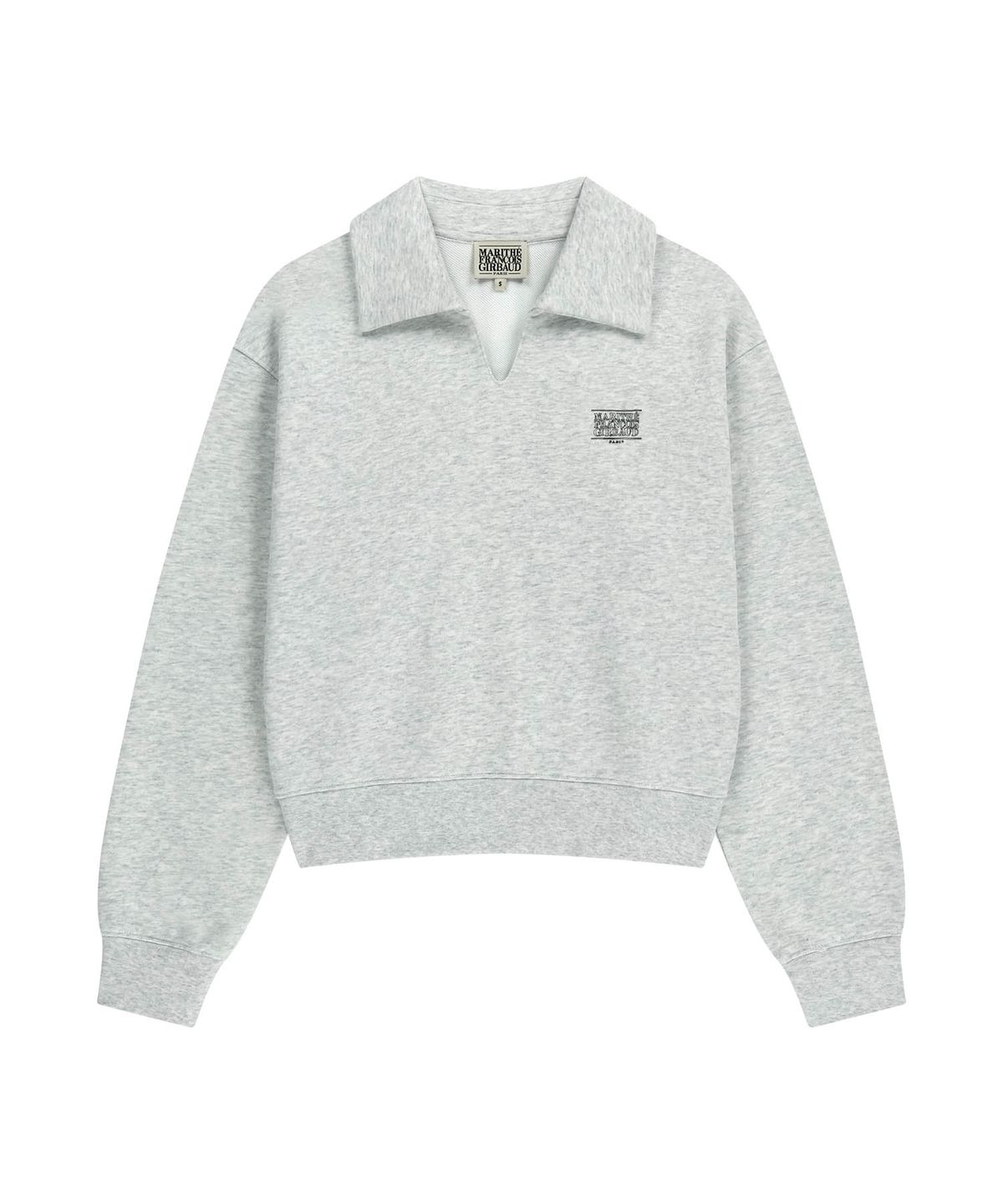 마리떼 프랑소와 저버(MARITHÉ + FRANҪOIS GIRBAUD) W DOODLE CLASSIC LOGO COLLAR SWEATSHIRT light heather gray