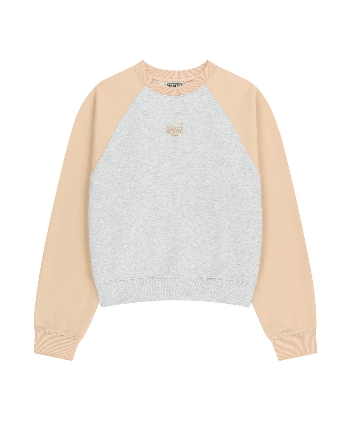 마리떼 프랑소와 저버(MARITHÉ + FRANҪOIS GIRBAUD) W BLOCK CLASSIC LOGO RAGLAN CROP SWEATSHIRT coral pink