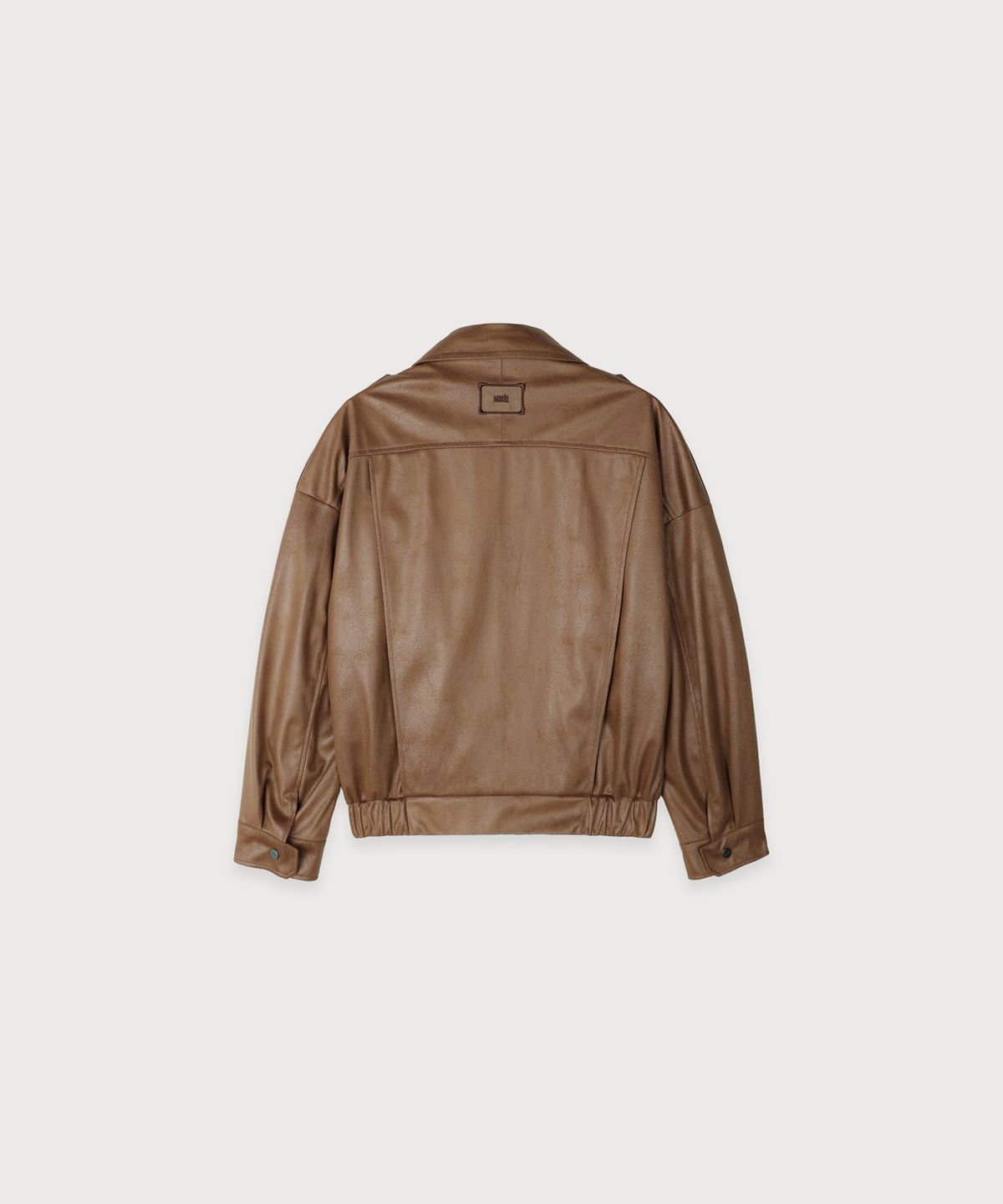 뮤제(MUSEE) MADRID Oversize Leather Rider Jacket_Camel