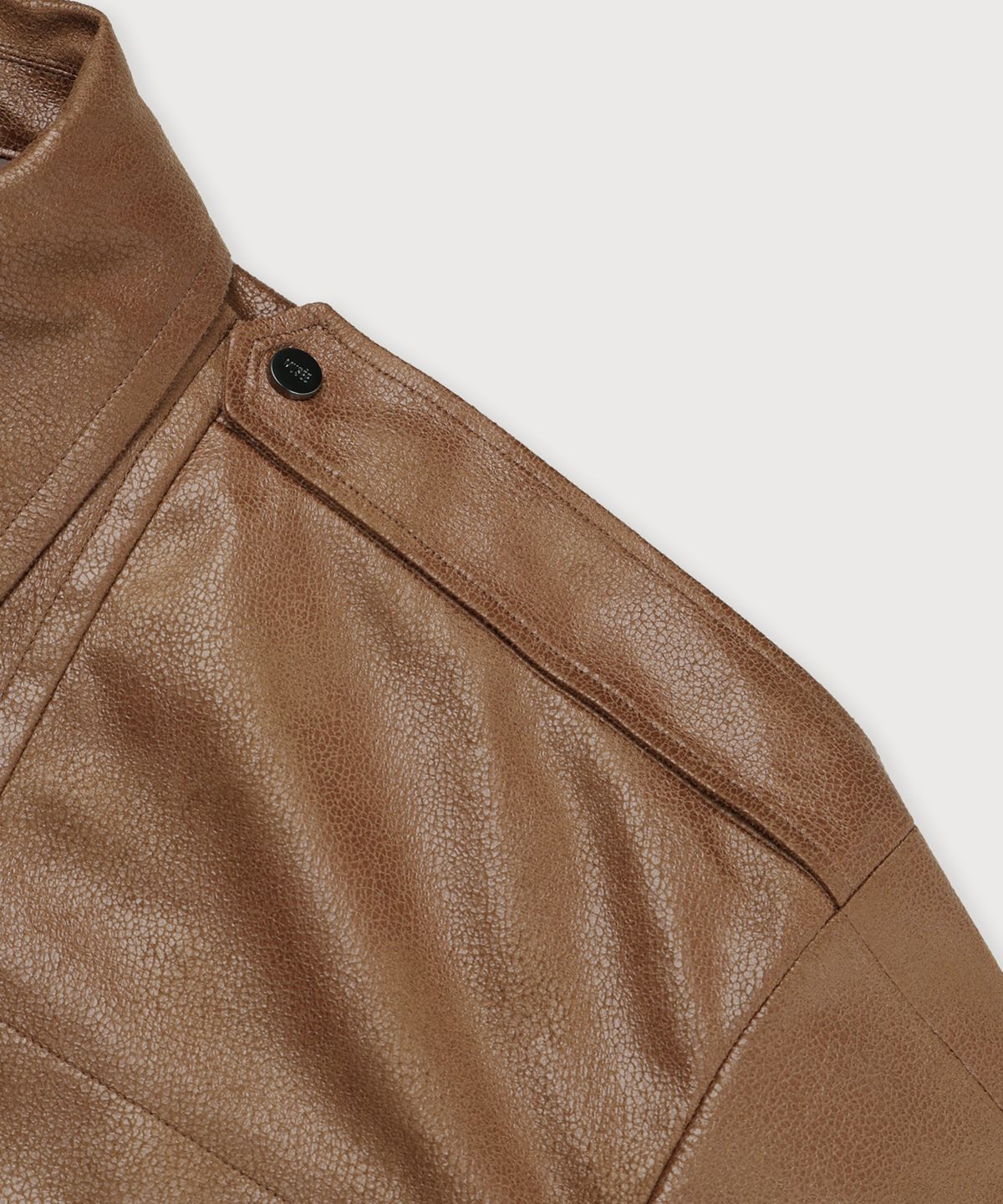 뮤제(MUSEE) MADRID Oversize Leather Rider Jacket_Camel