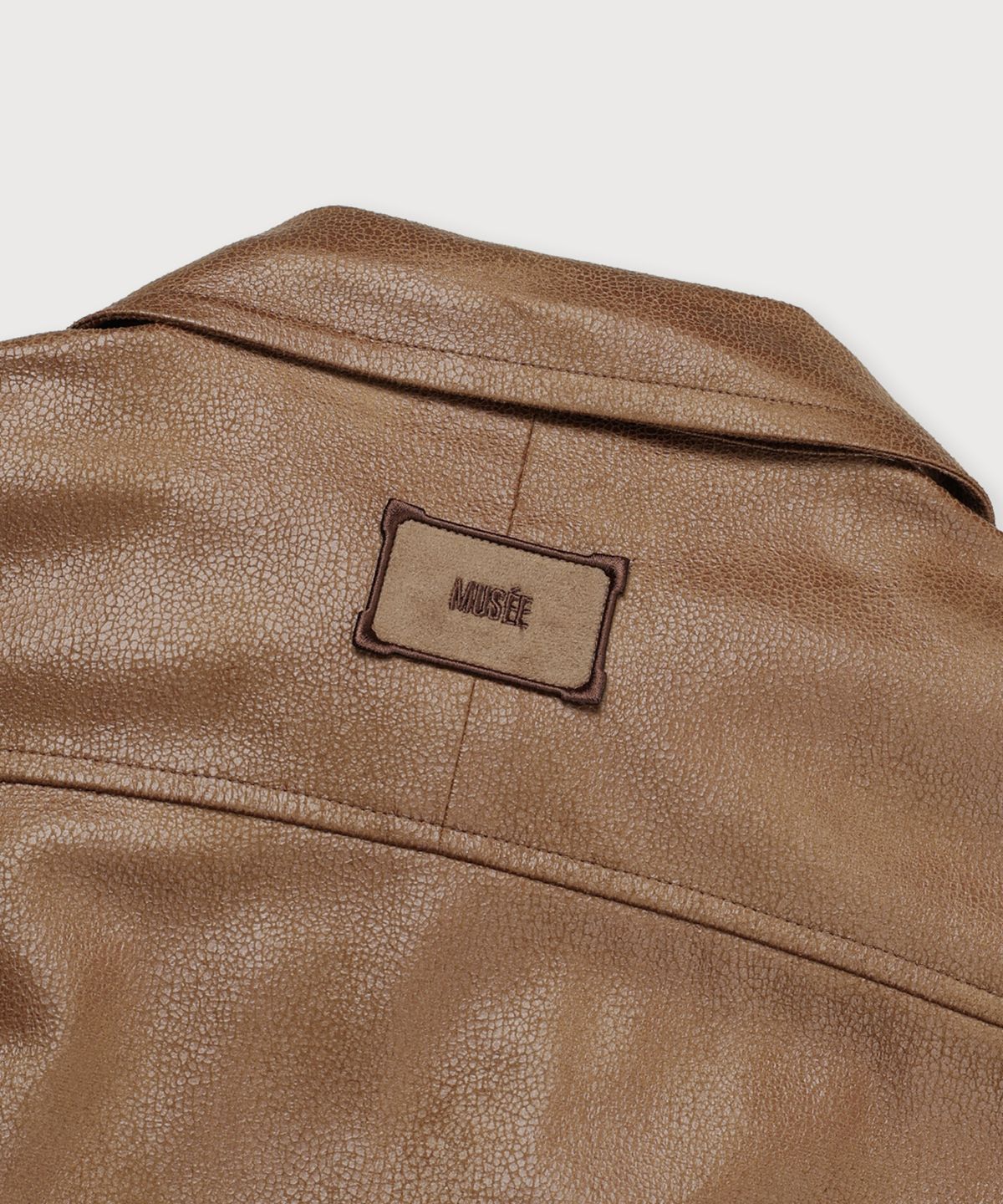 뮤제(MUSEE) MADRID Oversize Leather Rider Jacket_Camel