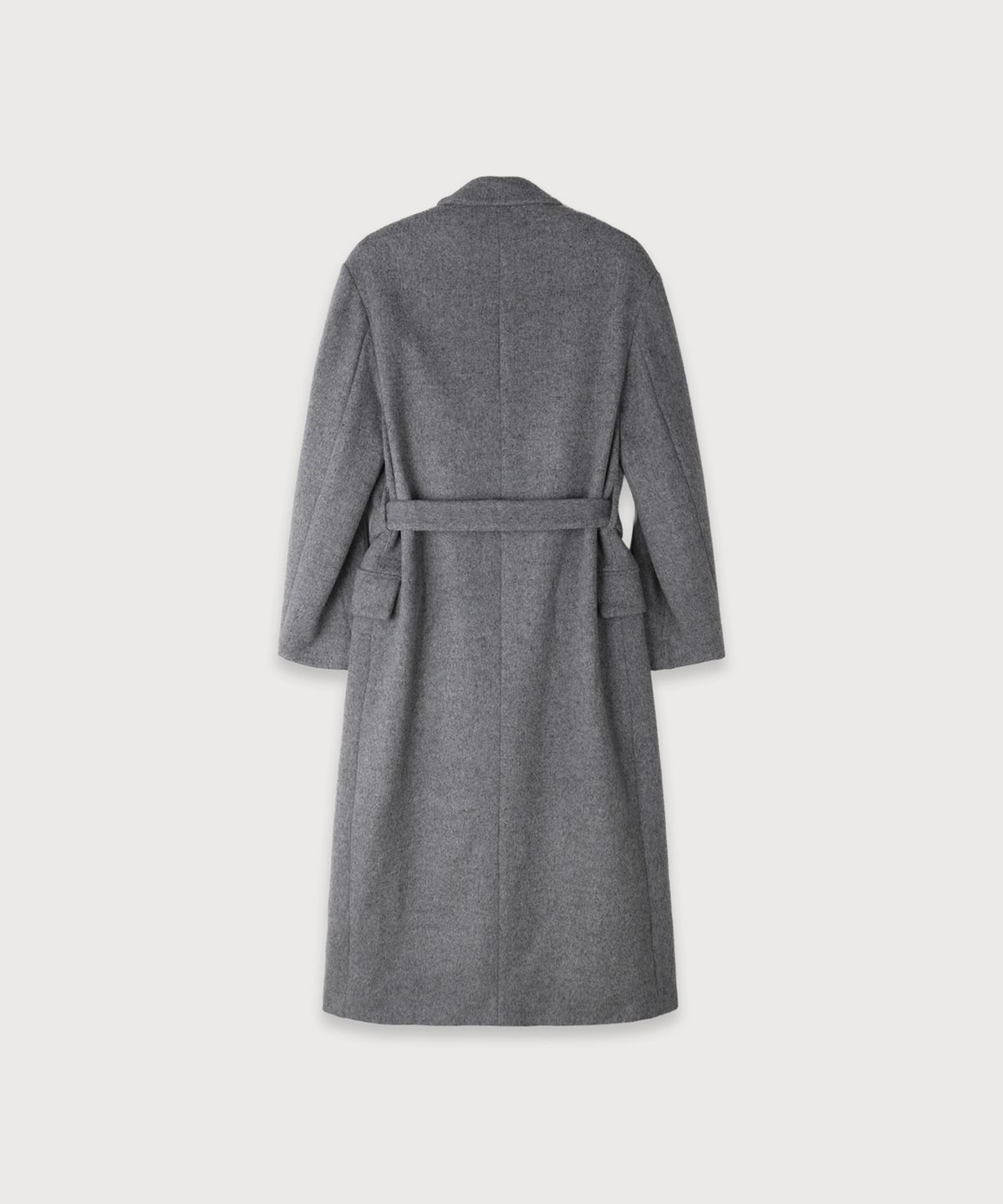 뮤제(MUSEE) LONDON Merino Wool Double Oversized Tailored Coat_Melange Gray
