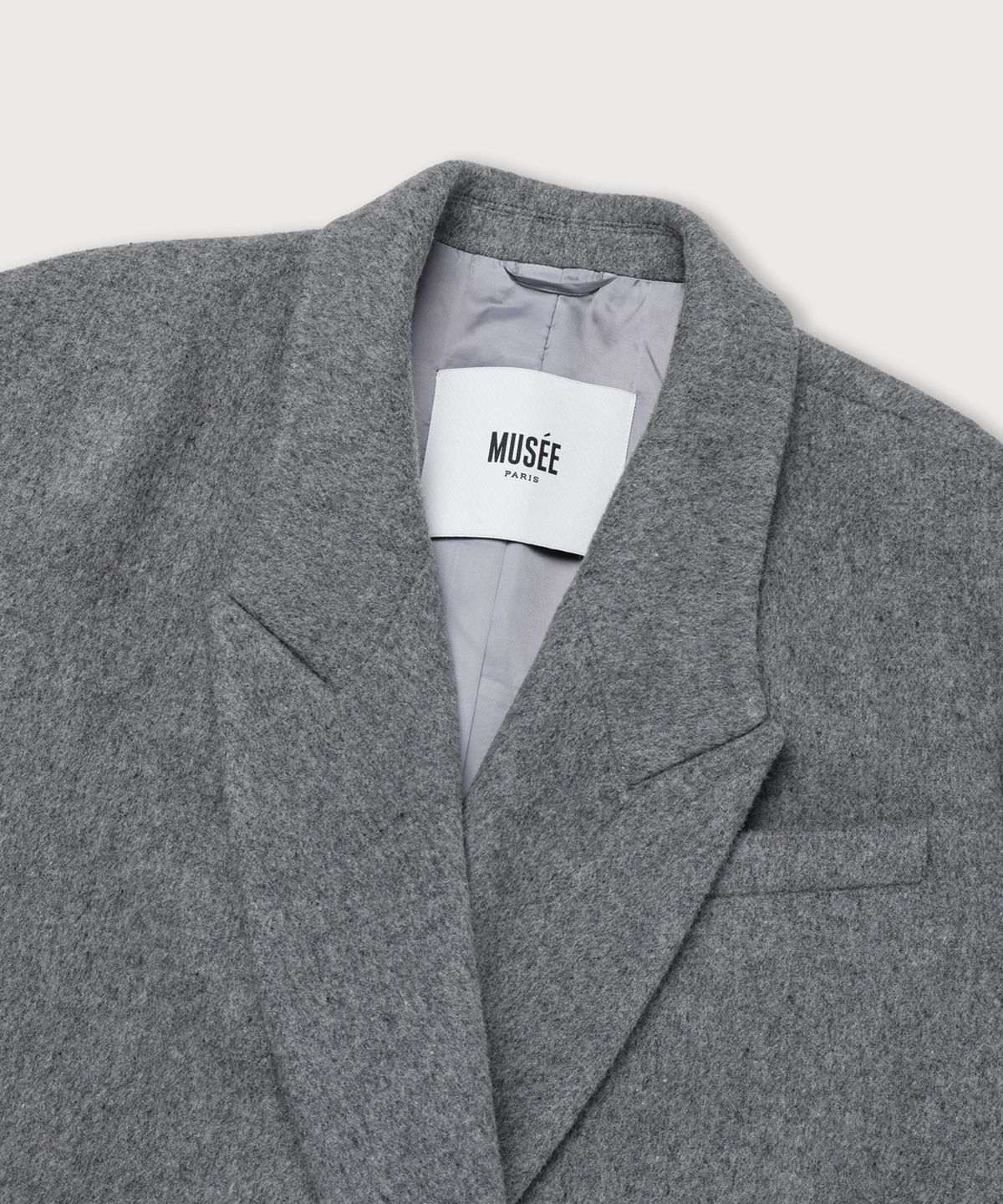 뮤제(MUSEE) LONDON Merino Wool Double Oversized Tailored Coat_Melange Gray