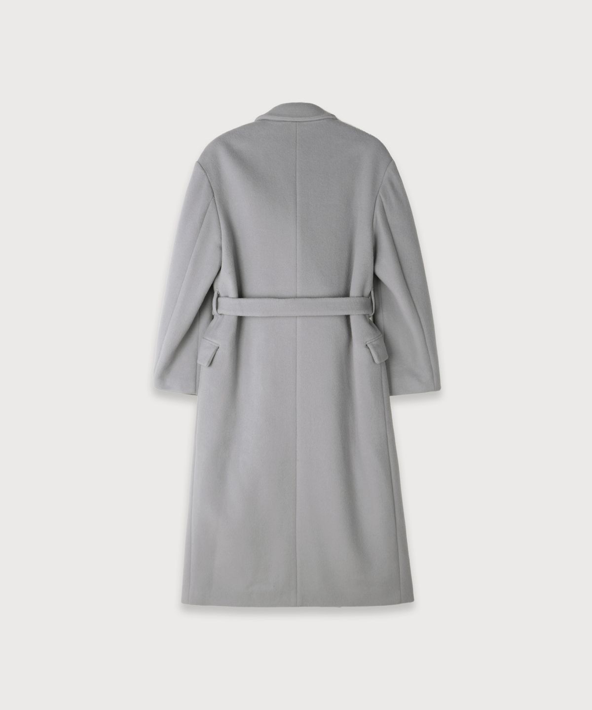뮤제(MUSEE) LONDON Merino Wool Double Oversized Tailored Coat_Light Gray