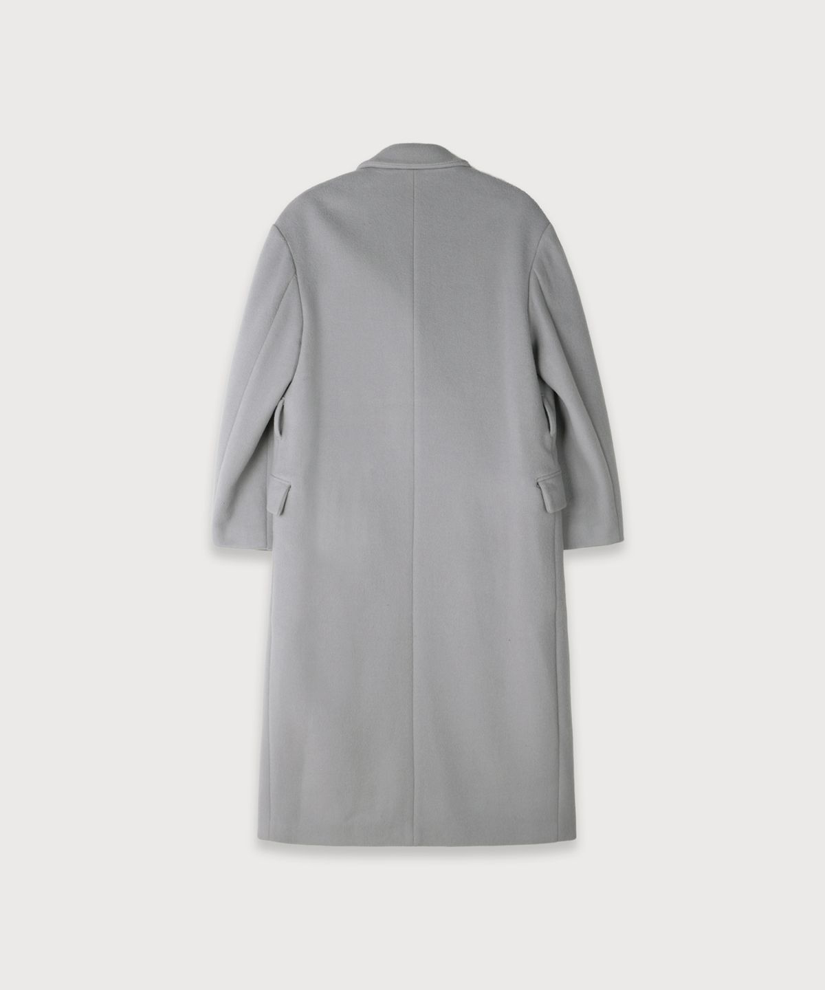 뮤제(MUSEE) LONDON Merino Wool Double Oversized Tailored Coat_Light Gray