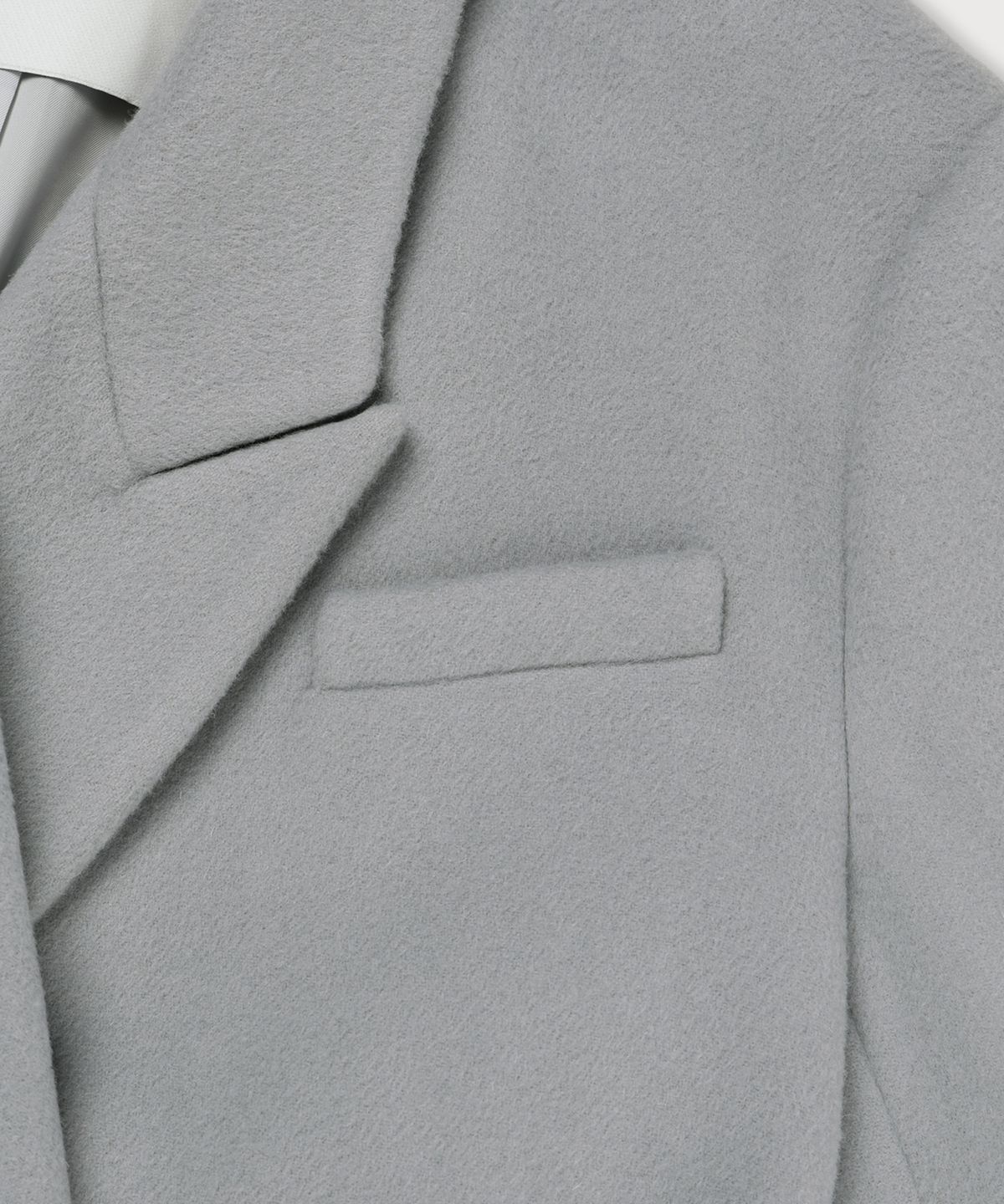 뮤제(MUSEE) LONDON Merino Wool Double Oversized Tailored Coat_Light Gray