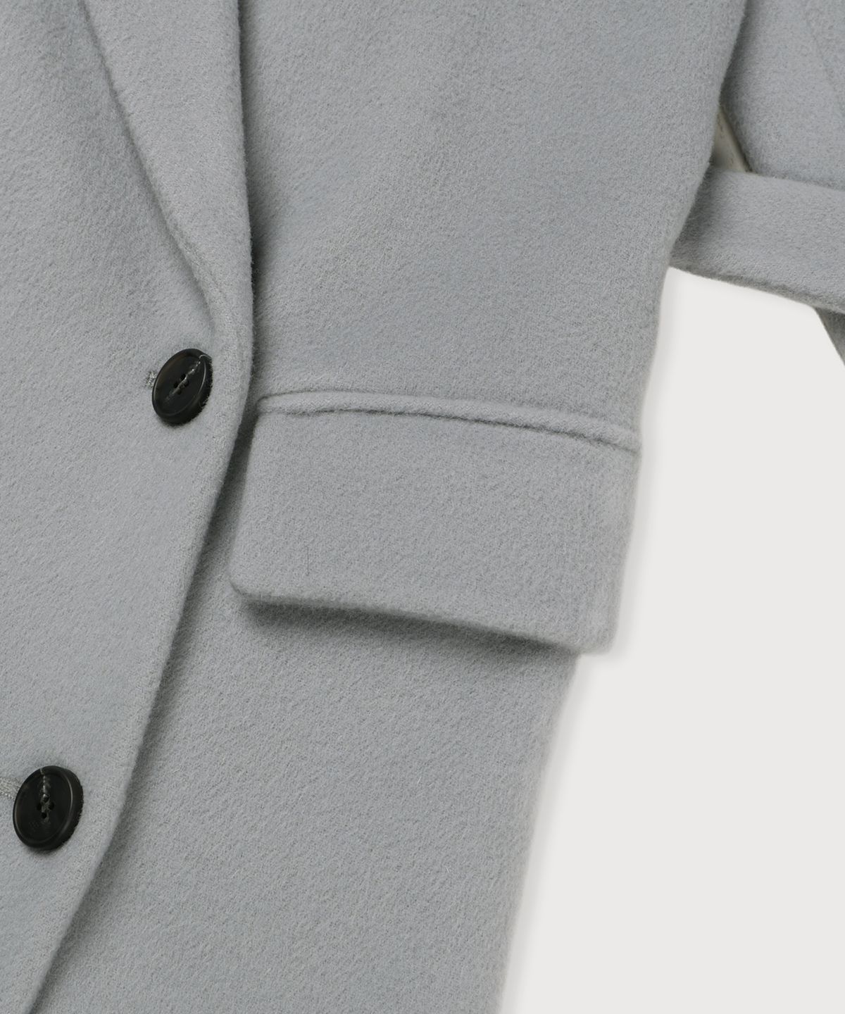 뮤제(MUSEE) LONDON Merino Wool Double Oversized Tailored Coat_Light Gray