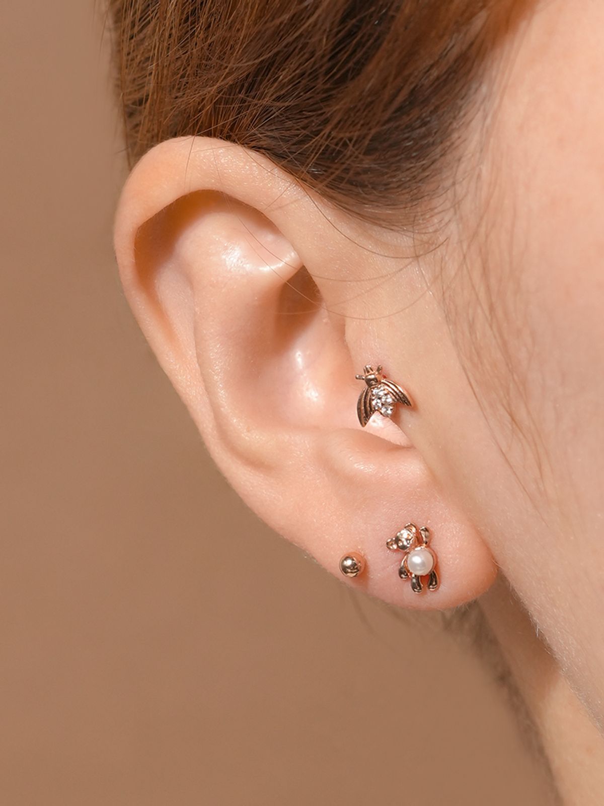 미니멀피어싱(MINIMALPIERCING) 14K 18K 큐빅 파브르 피어싱