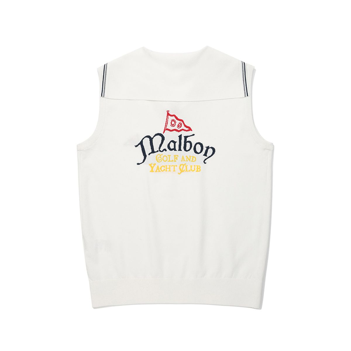 말본 골프(MALBON GOLF) 세일러 카라 니트 베스트 OFF WHITE (WOMAN)