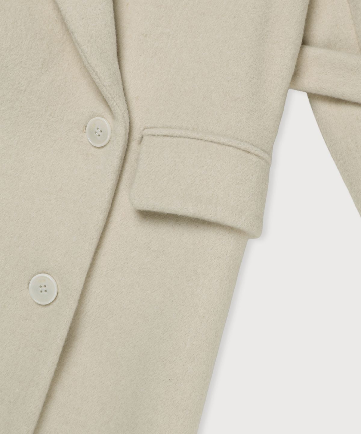 뮤제(MUSEE) LONDON Merino Wool Double Oversized Tailored Coat_Ivory