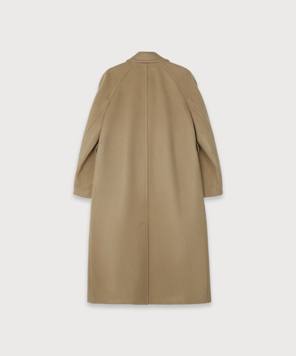 뮤제(MUSEE) NOIR Belted Balmacaan Merino Wool Coat_Camel