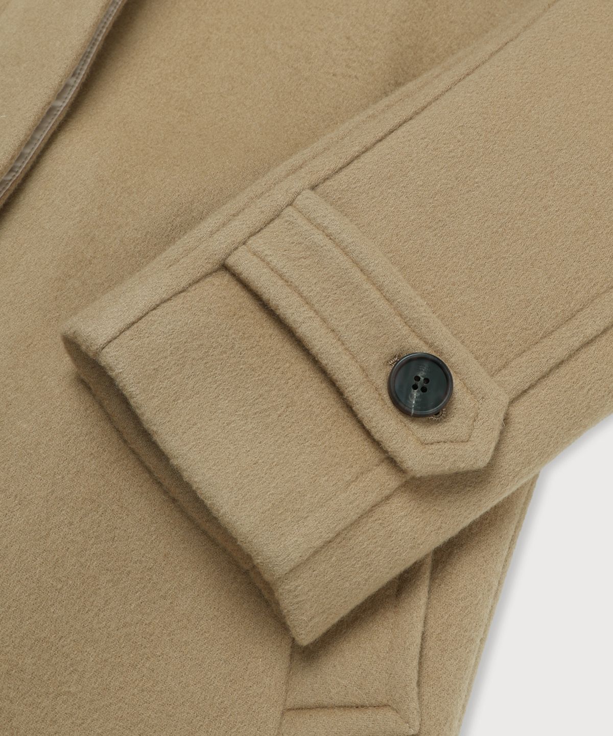 뮤제(MUSEE) NOIR Belted Balmacaan Merino Wool Coat_Camel